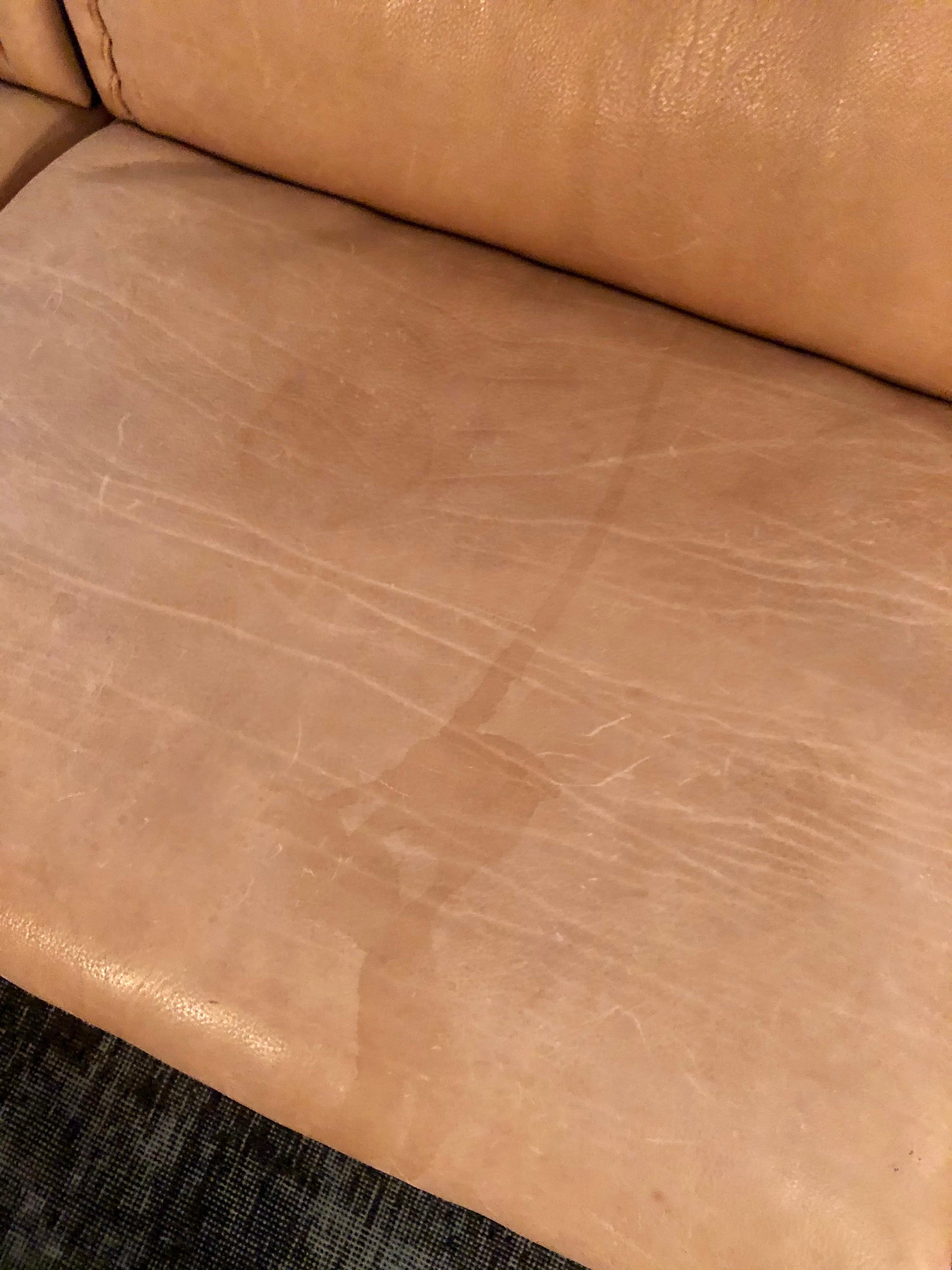 nude leather sofa