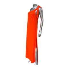 Vintage 1970s De Weese Originals Bright Orange Terry Caftan Cover Up Size Large
