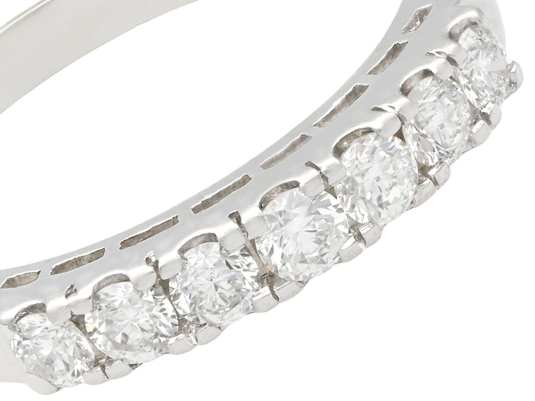 Round Cut Vintage 1970s Diamond and White Gold Half Eternity Ring