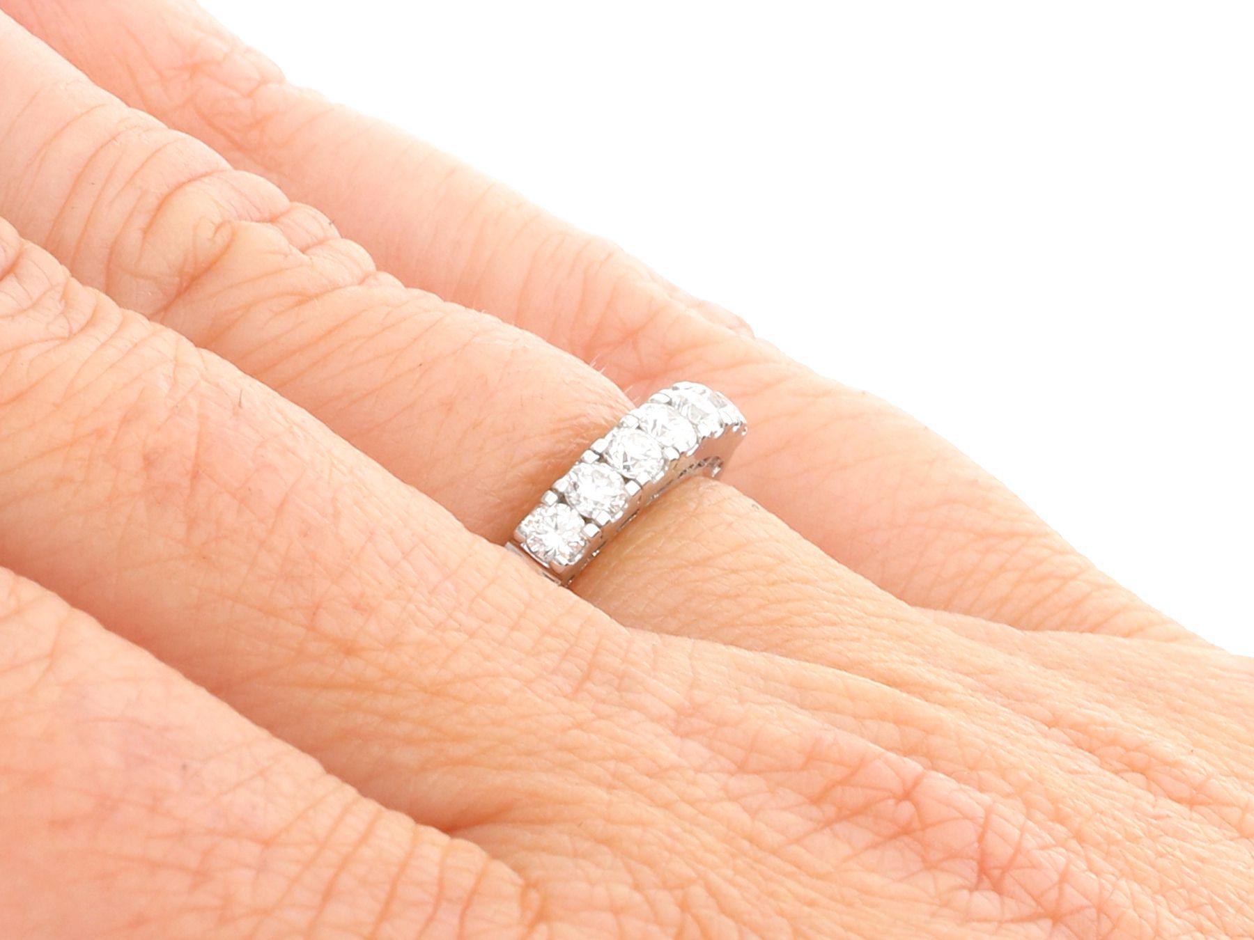 Vintage 1970s Diamond and White Gold Half Eternity Ring 2