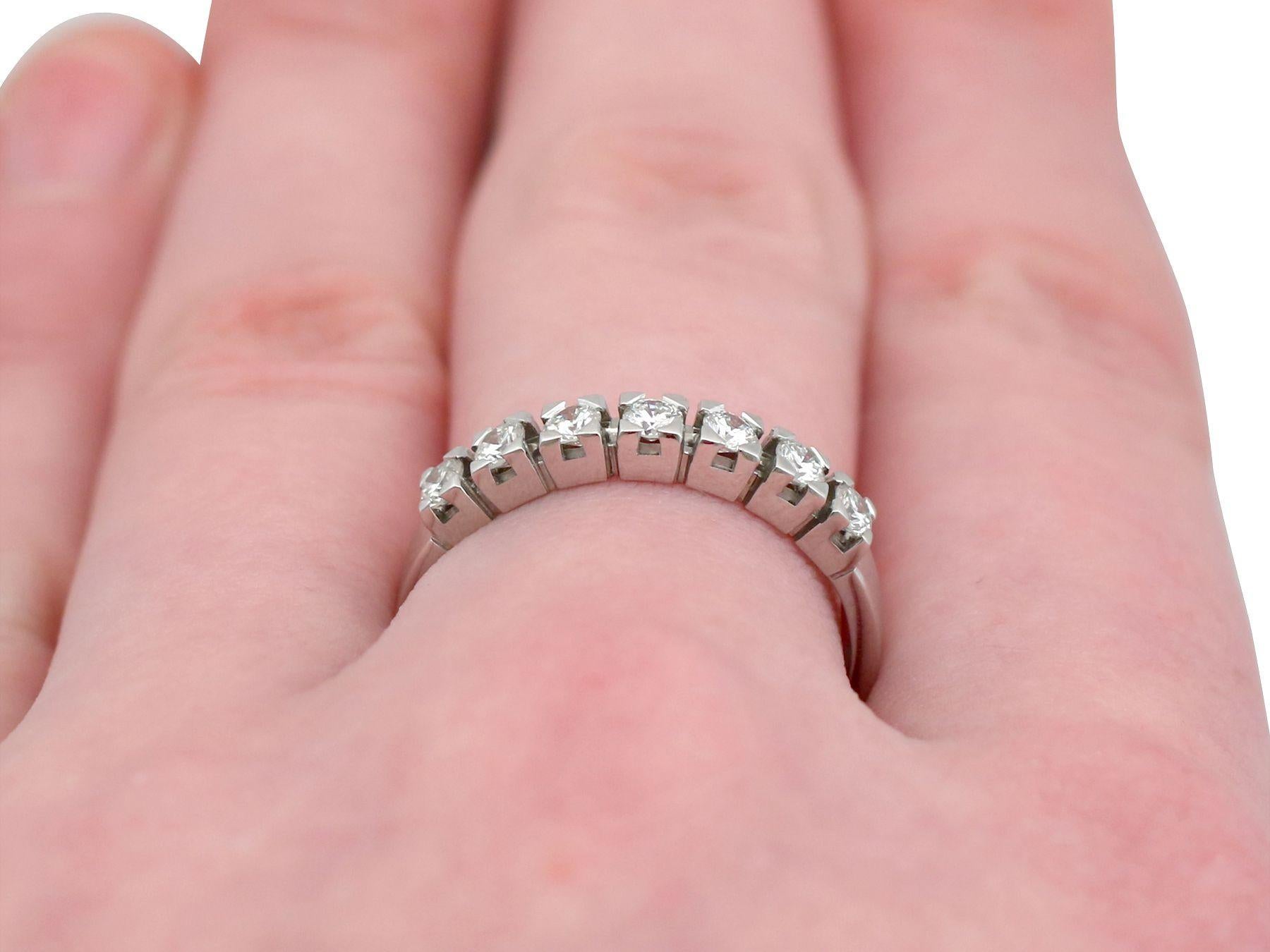 Women's 1970s Diamond and White Gold Half Eternity Ring For Sale