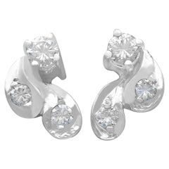 Vintage 1970s Diamond and White Gold Stud Earrings