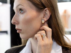 Vintage 1970s Diamond and White Yellow and Rose Gold Jewelry Suite