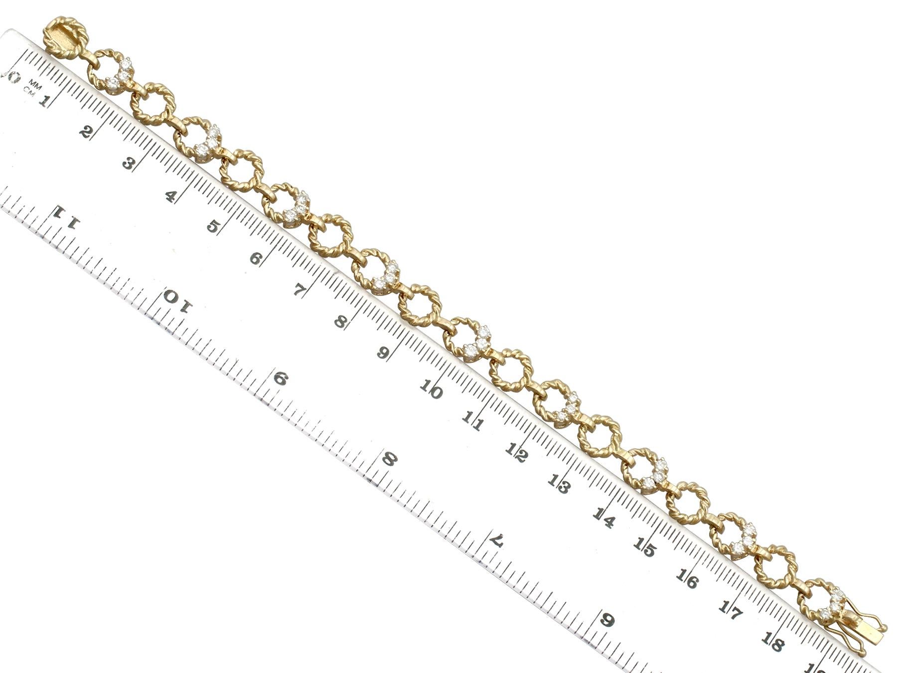 Vintage 1970s Diamond Yellow Gold Bracelet 1