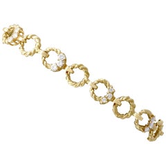 Vintage 1970s Diamond Yellow Gold Bracelet Vintage 1970s Diamond Yellow Gold Bracelet