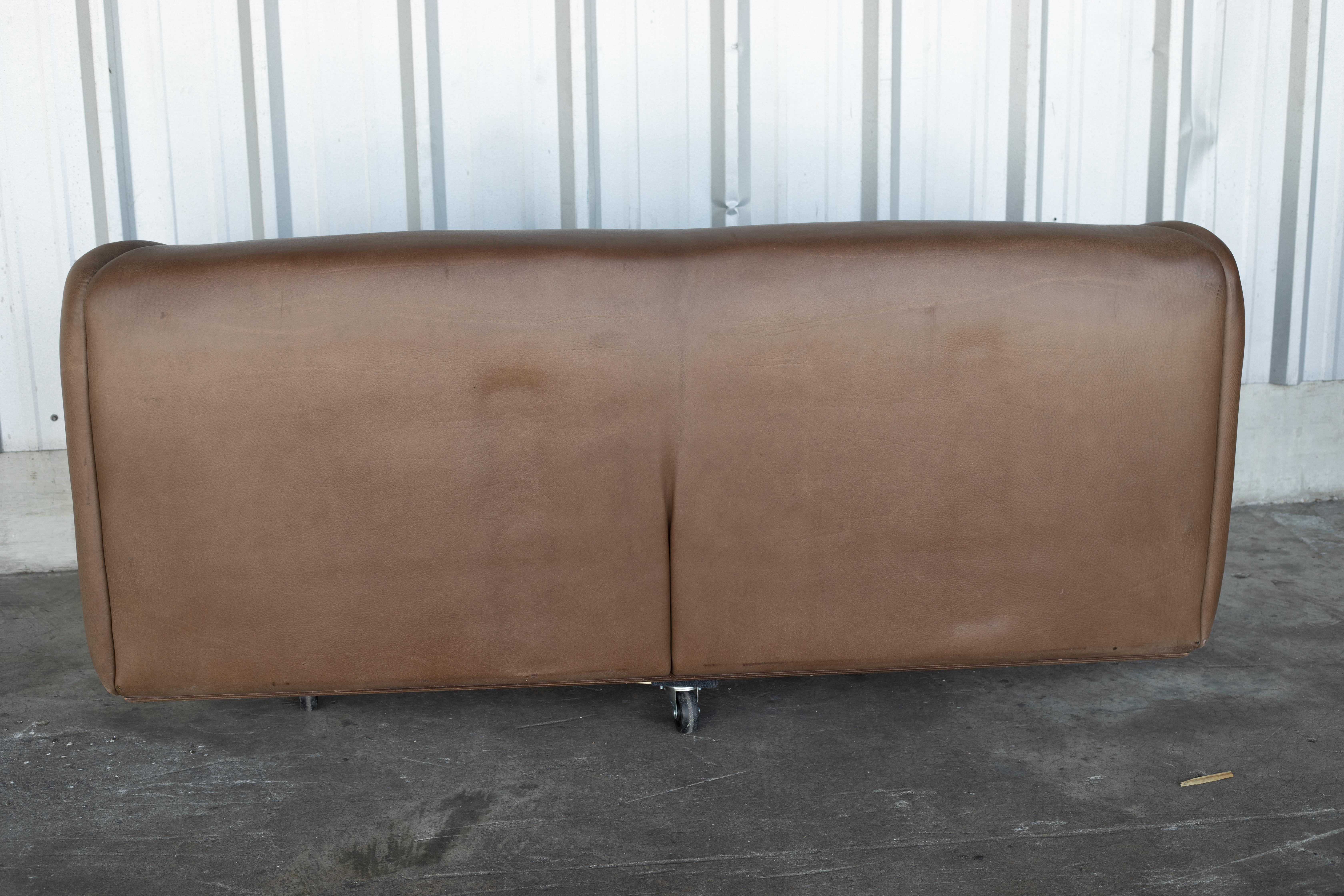 Sofá vintage de piel DS-47 De Sede de los años 70 Cuero en venta