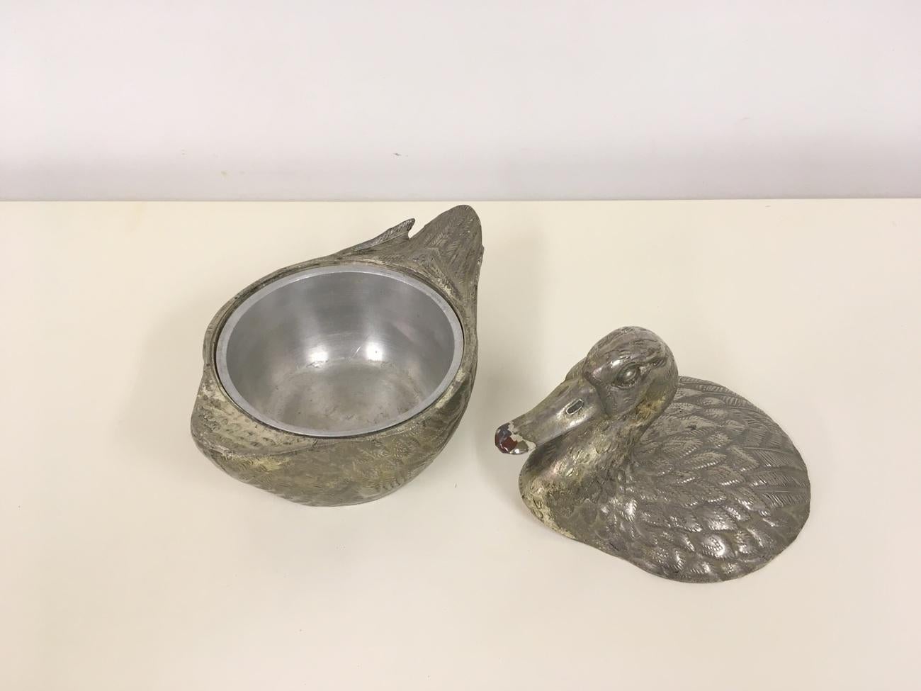 Metal Vintage 1970s Duck Ice Bucket by Mauro Manetti For Sale