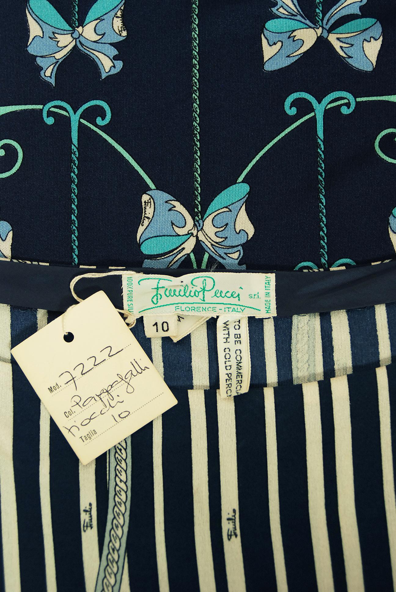 Vintage 1970's Emilio Pucci Phoenix-Bird Print Silk Handkerchief Sleeve Gown 11