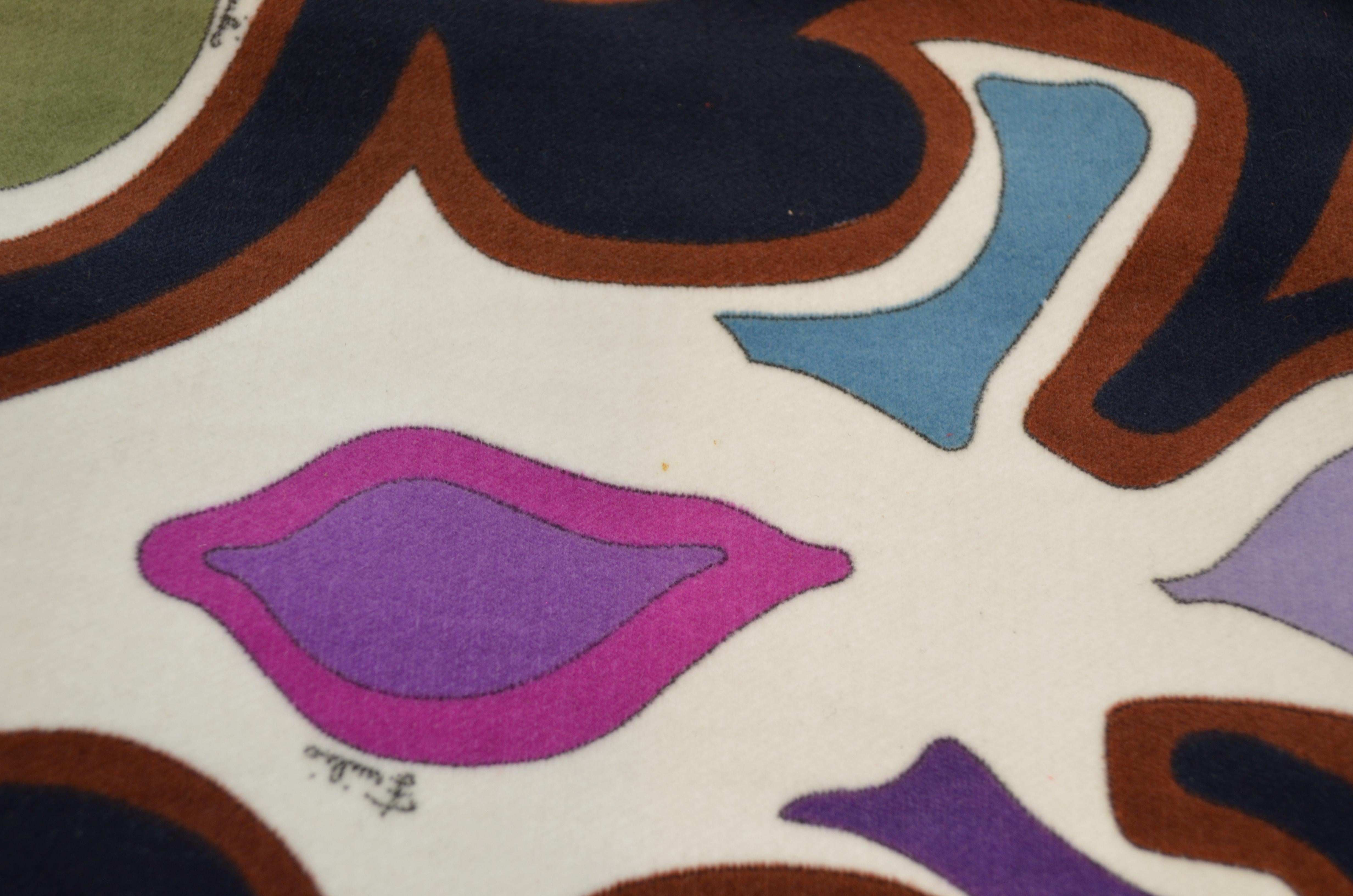 Vintage 1970's Emilio Pucci Printed Velvet Skirt For Sale 2
