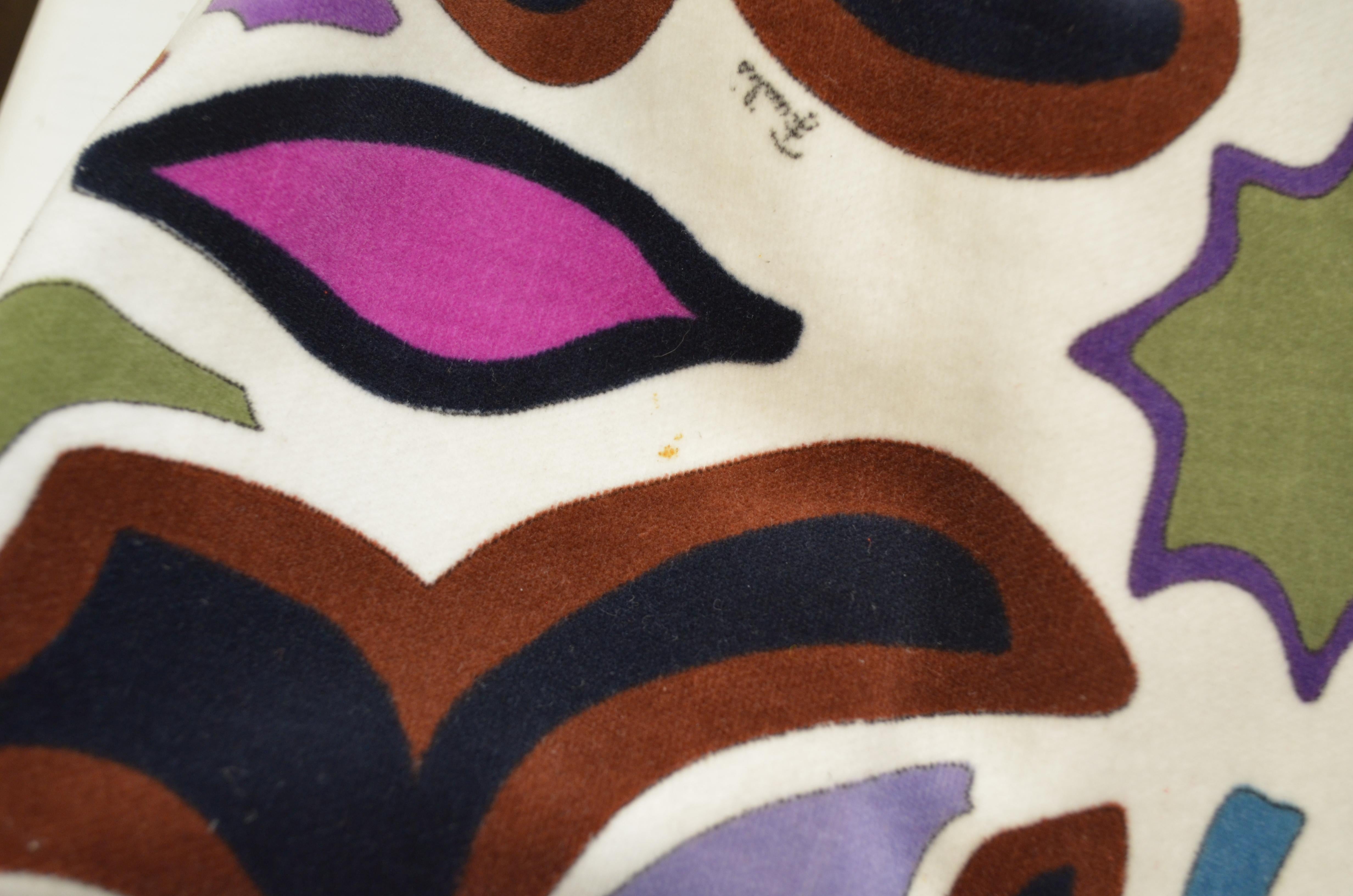Vintage 1970's Emilio Pucci Printed Velvet Skirt For Sale 4