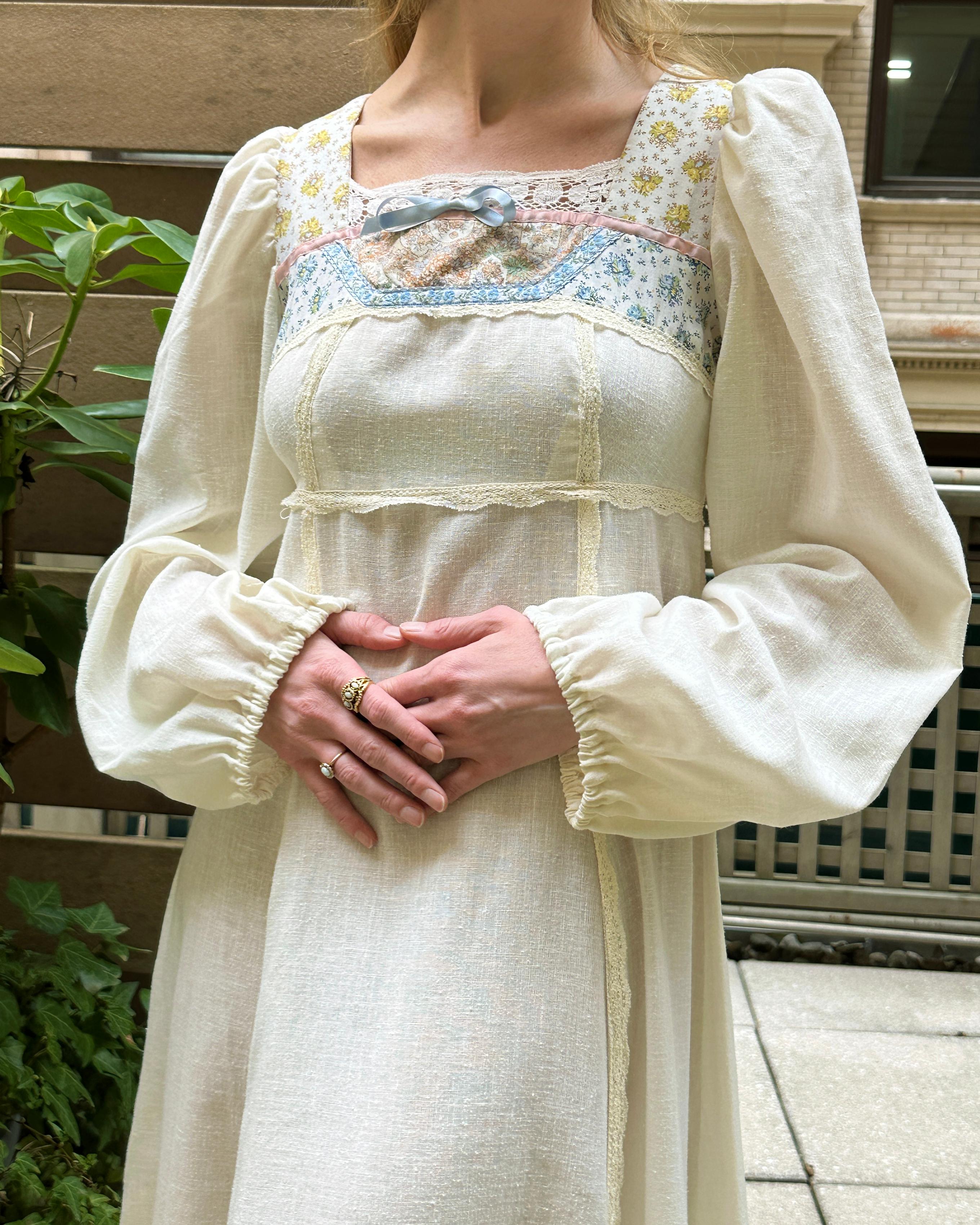 Vintage 1970s Empire Waist Maxidress 6