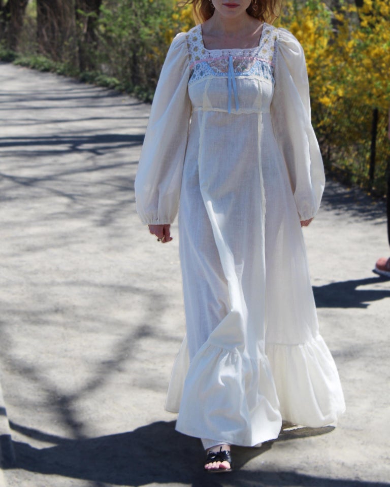 Vintage 1970s Empire Waist Maxidress at 1stDibs