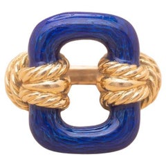 Emaille- und Goldring aus den 1970er Jahren, Fred Paris zugeschrieben