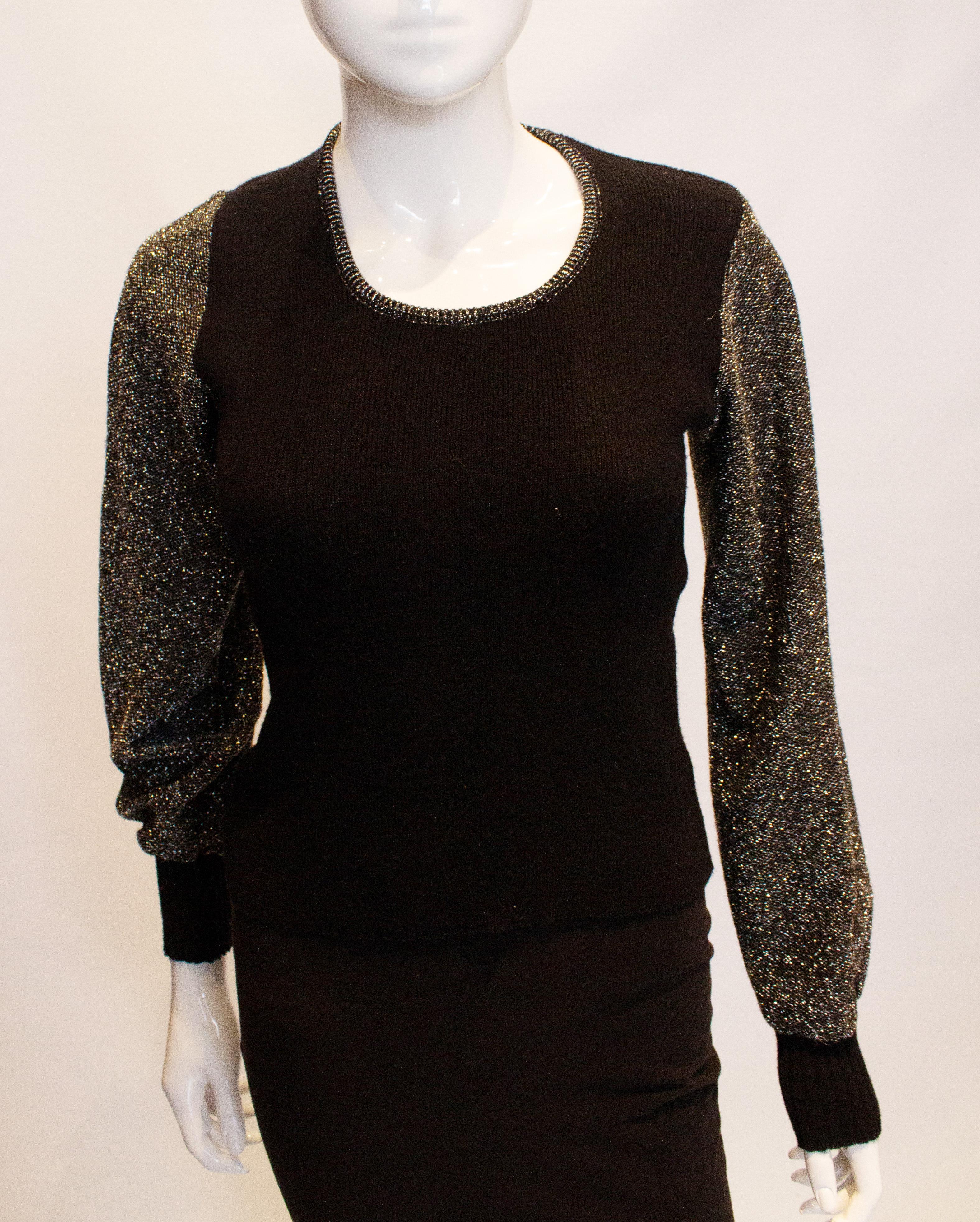 Black Vintage 1970s Evening Sweater For Sale