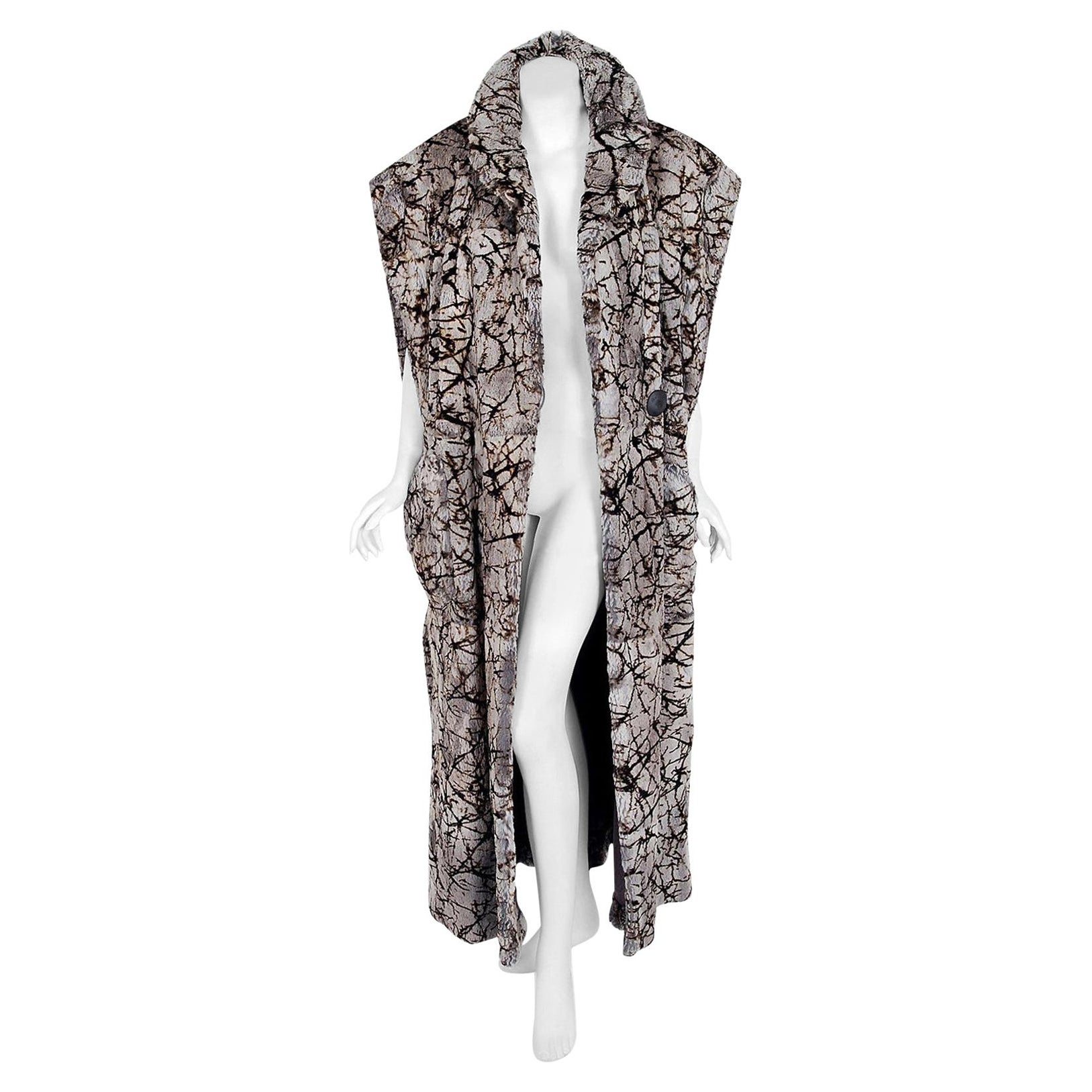 Vintage 1970er Fendi Couture by Karl Lagerfeld Chinchilla Pelz Maxi Jacke Weste