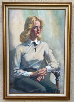 Vintage 1970s Fine Art Oil Portrait – Signed by Florida Artist K. Evans