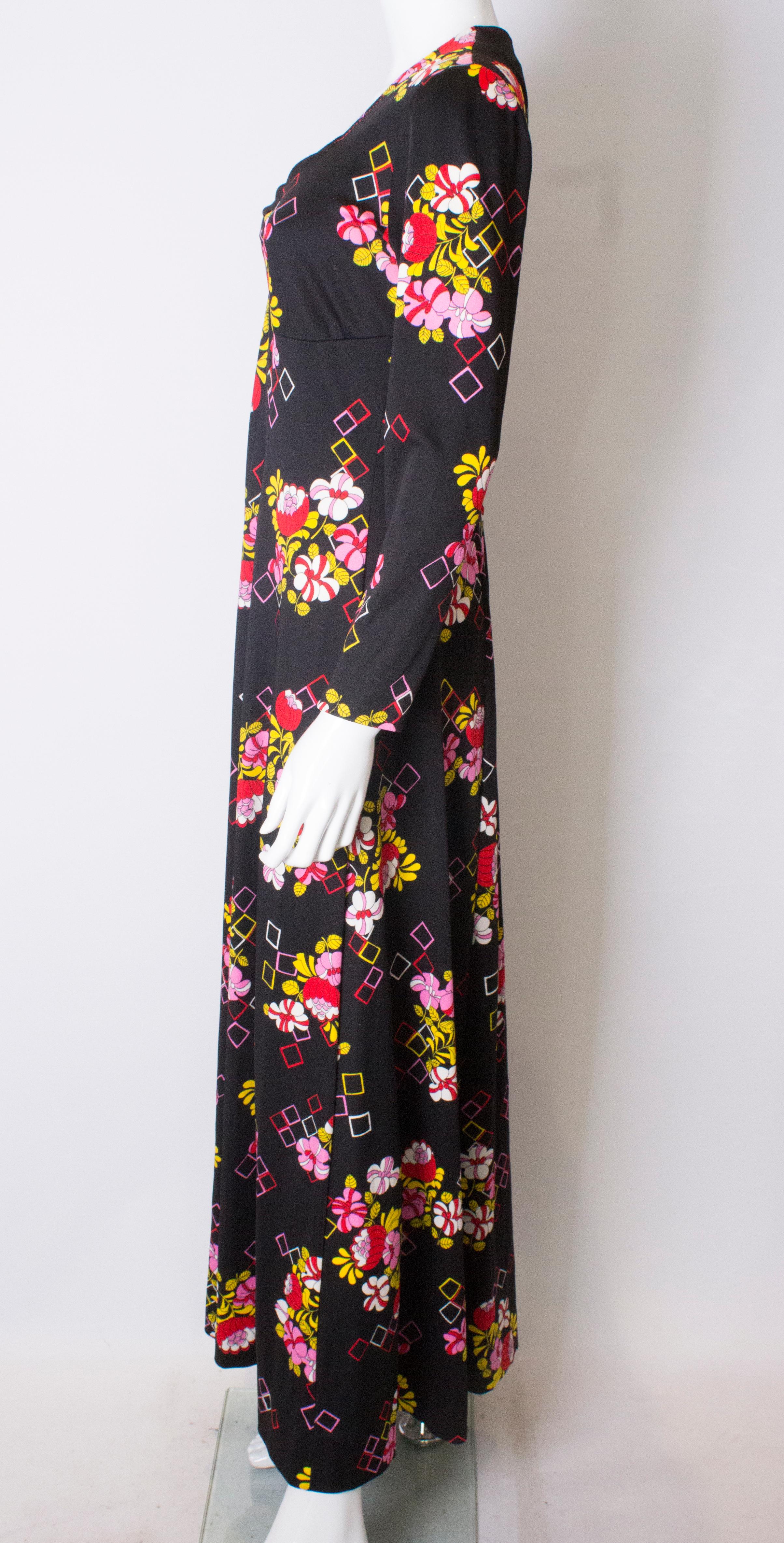 Women's Vintage 1970s Floral Gown For Sale