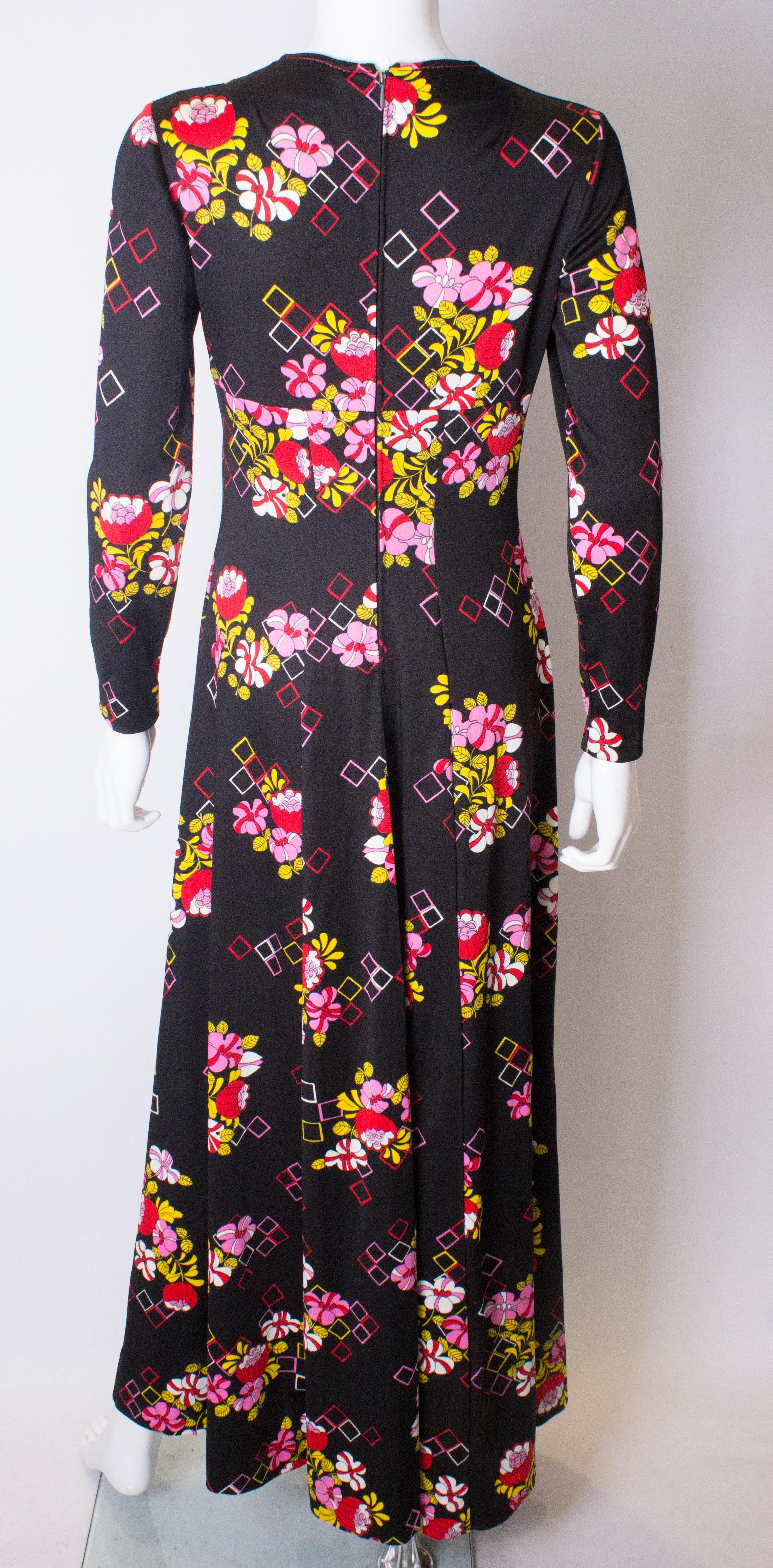 Vintage 1970s Floral Gown For Sale 2