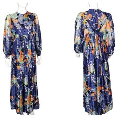 Robe longue à fleurs vintage des années 1970, style bohème 