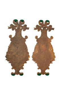 Paire de plaques murales en bois et céramique de style provincial français vintage des années 1970