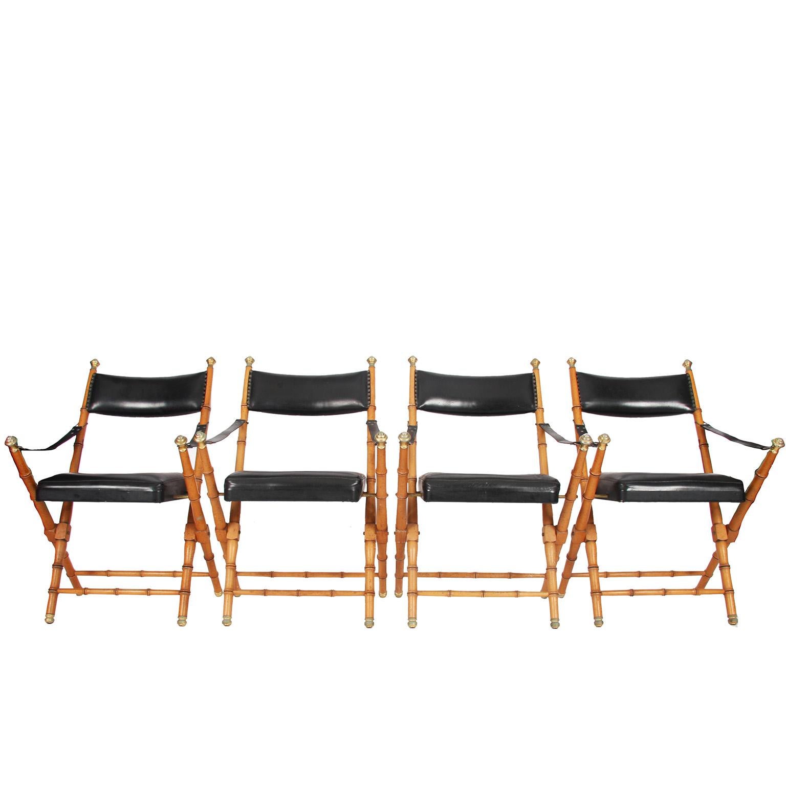 French 1970s

A wonderful set of four folding chairs. With leather and faux bamboo. 

Very comfortable and stylish.
    