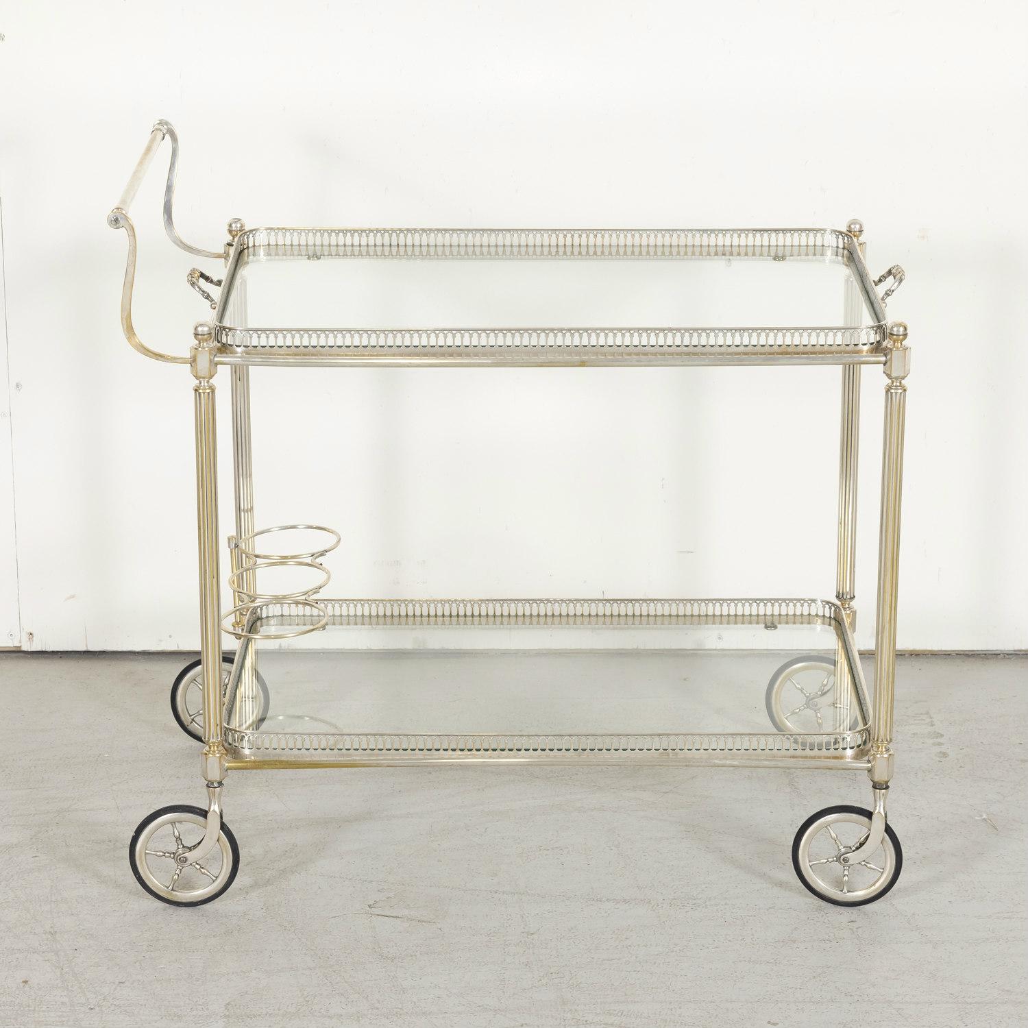 vintage silver bar cart