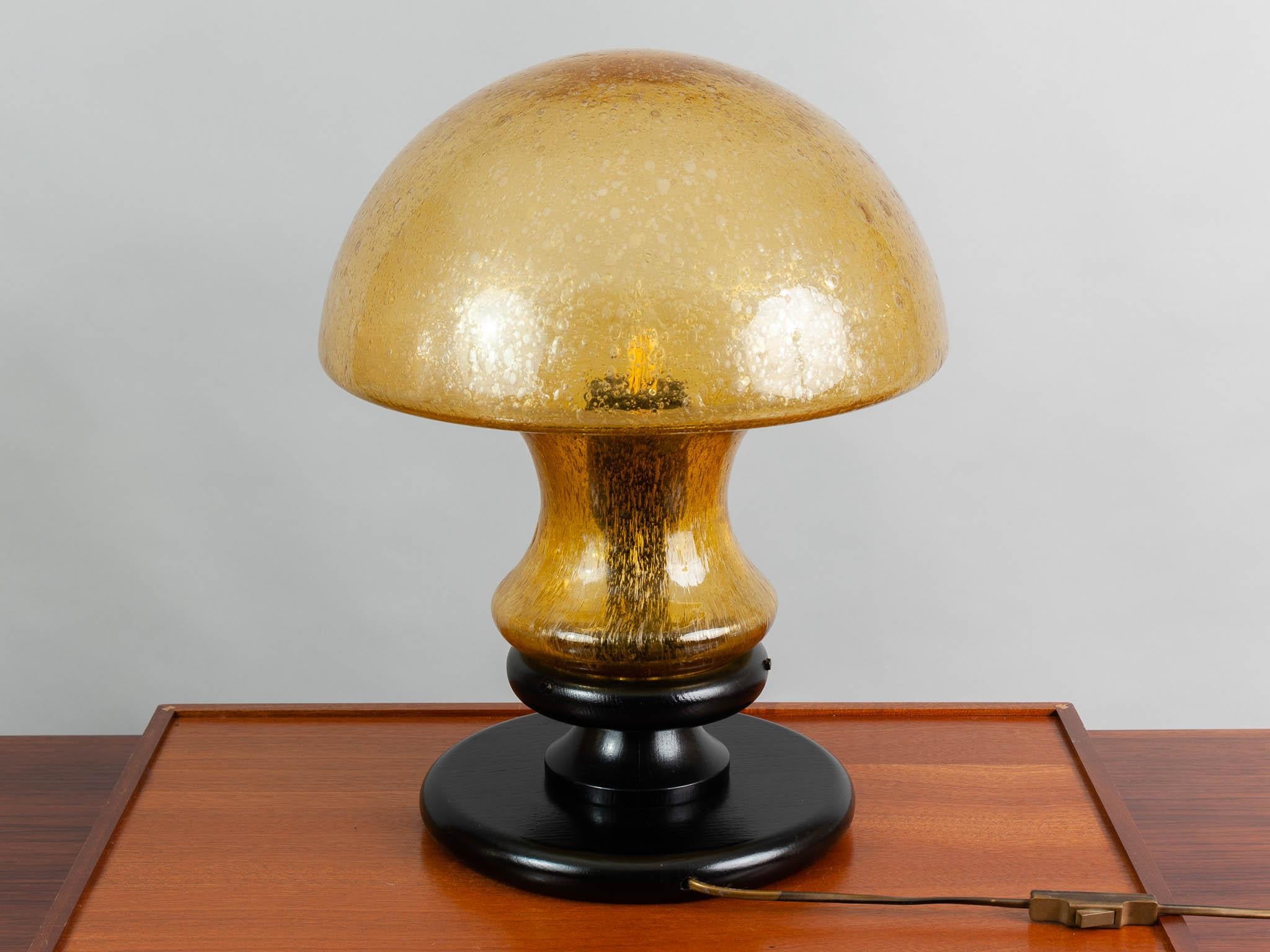 brown glass mushroom lamp