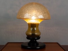 Vintage 1970s German Doria Leuchten Light Amber Glass Mushroom Lamp