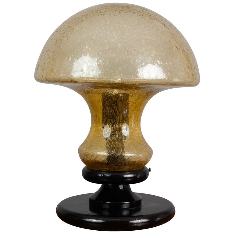 Vintage 1970s German Doria Leuchten Light Amber Glass Mushroom Lamp at  1stDibs
