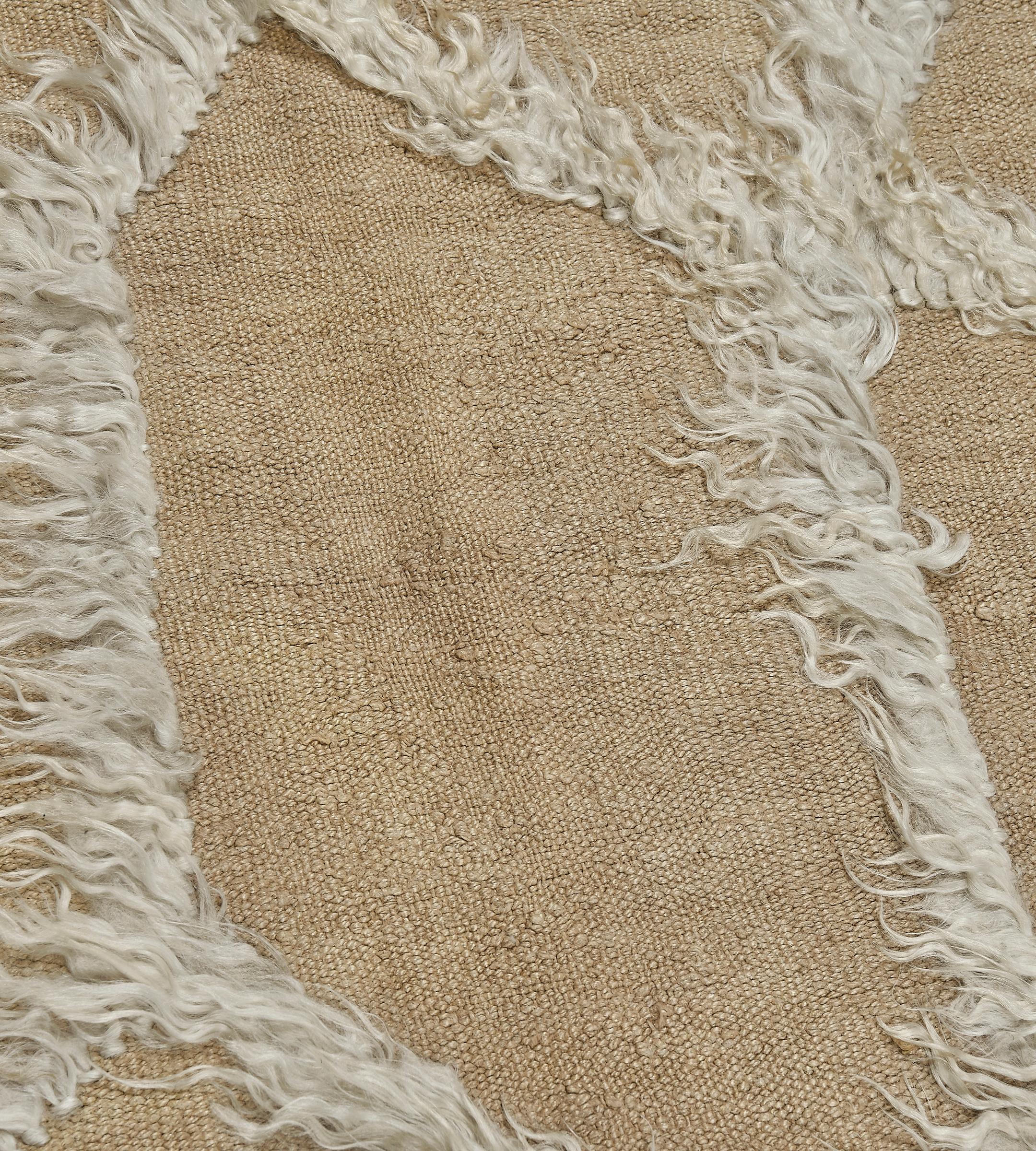 20th Century Vintage 1970s Giraffe-Inspired Hemp and Mohair Turkish Rug For Sale
