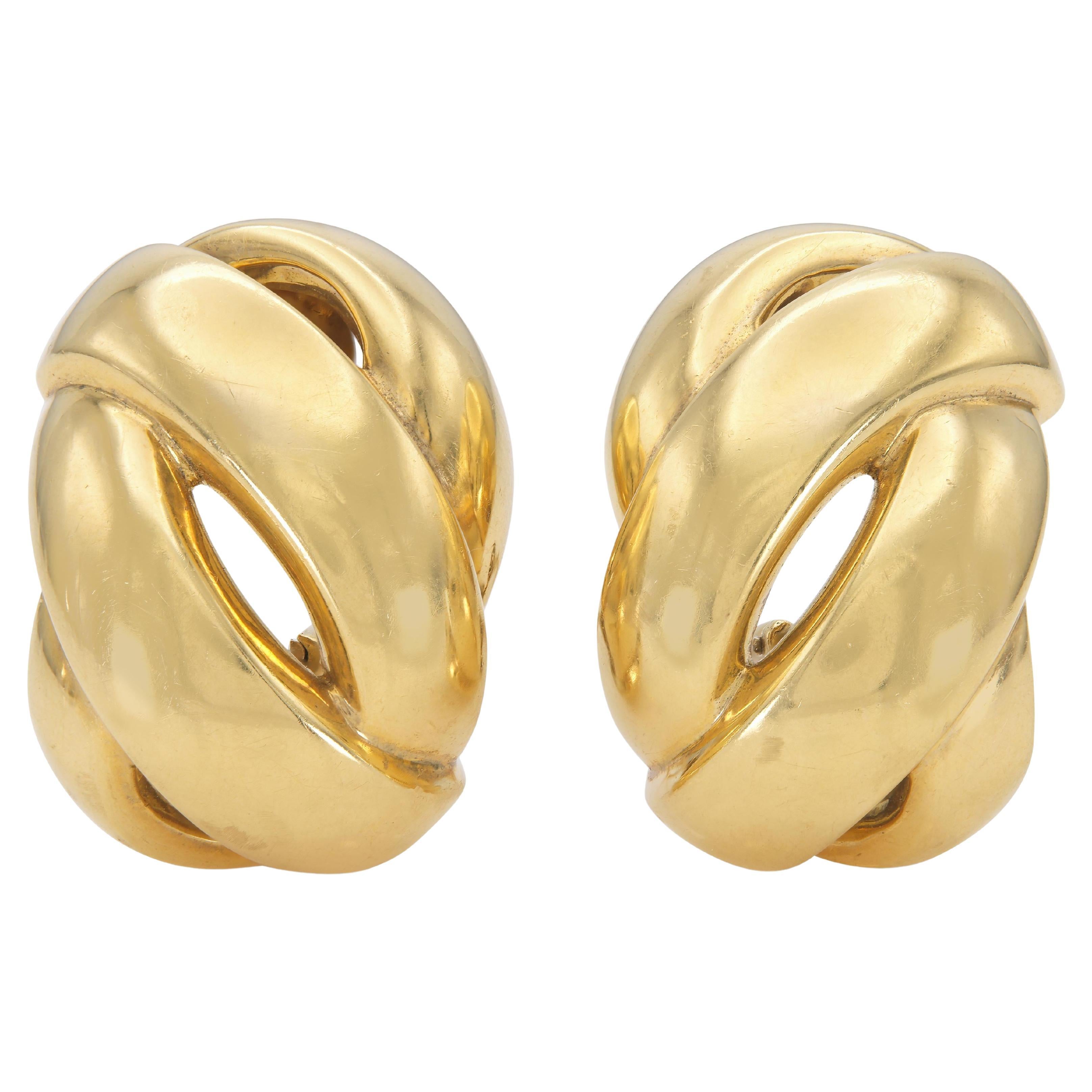 Vintage 1970s Gold Abstract Earrings
