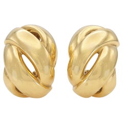 Vintage 1970s Gold Abstract Earrings