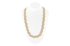 Vintage 1970s Gold and 10.00 Carat Diamond Lozenge Links Necklace