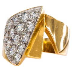 Vintage 1970er Gold und 2,20 Karat Diamantring
