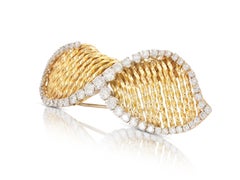 Vintage 1970s Gold and 5.00 carat Diamond Brooch