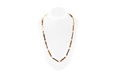 Vintage 1970s Gold and Tiger Eye Links Necklace