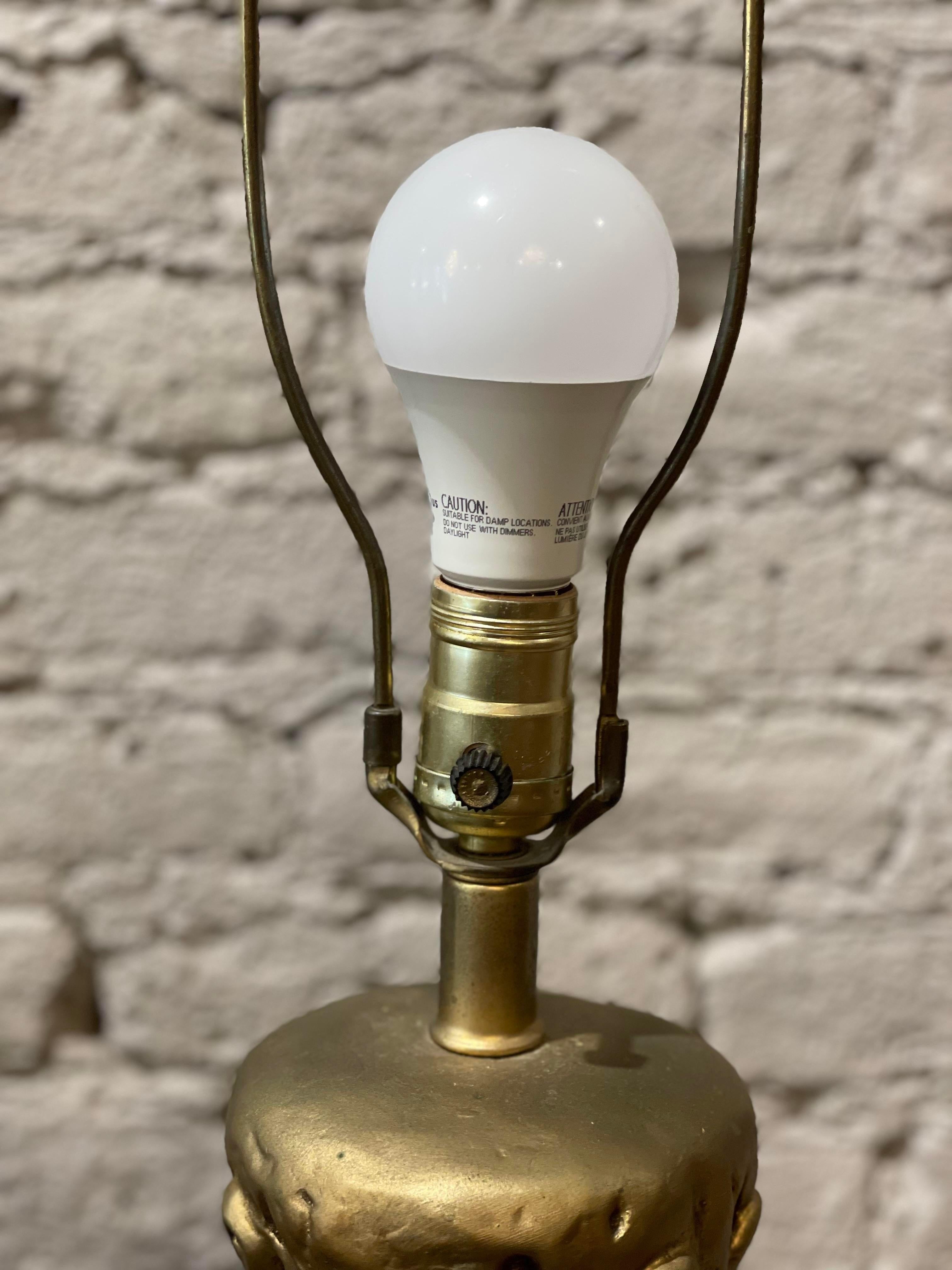 Mid Century Vintage 1970s Gold Gilt Huge Lamps - a Pair For Sale 3