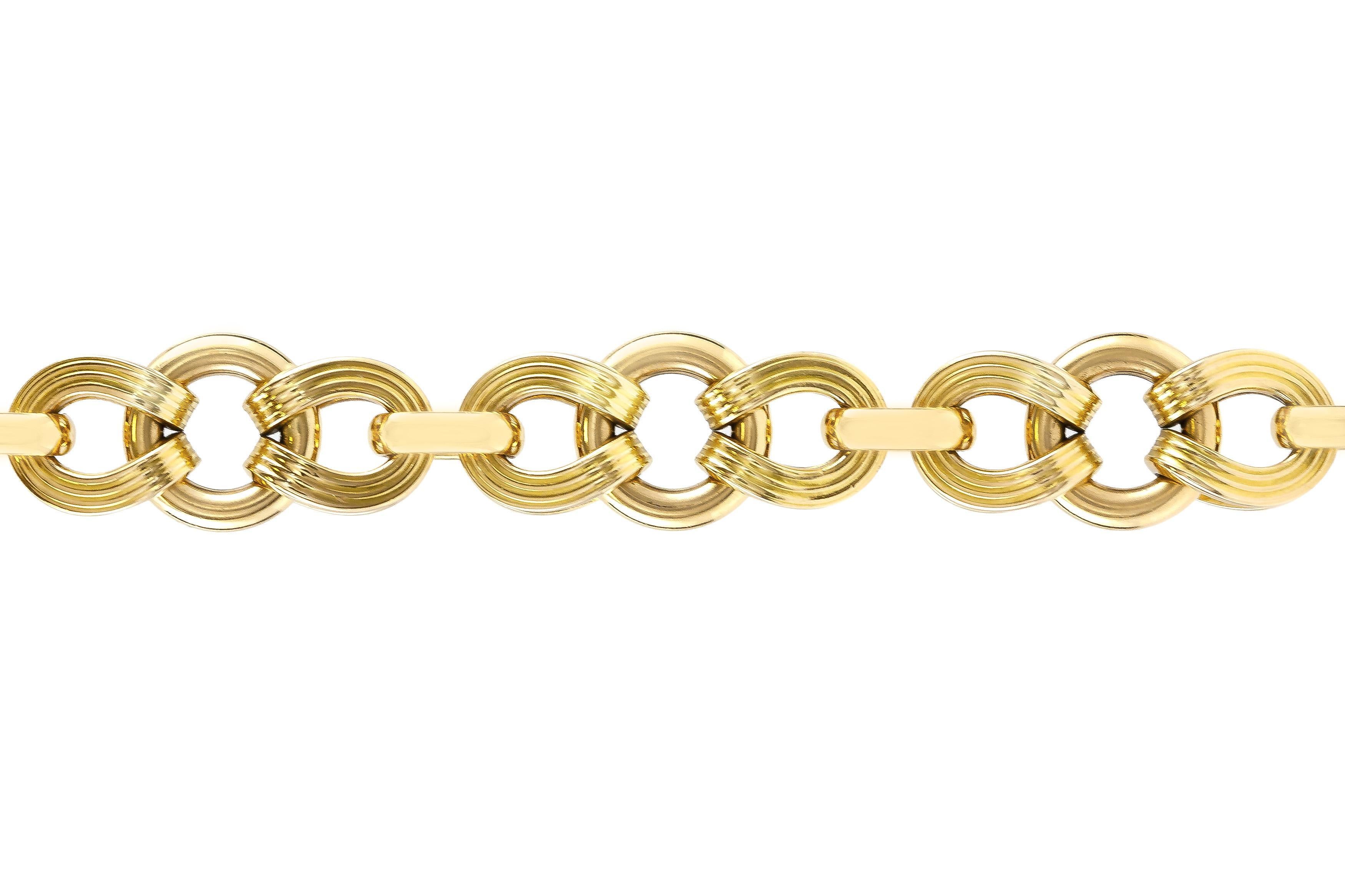 Bracelet à maillons dorés vintage des années 1970 Bon état - En vente à New York, NY