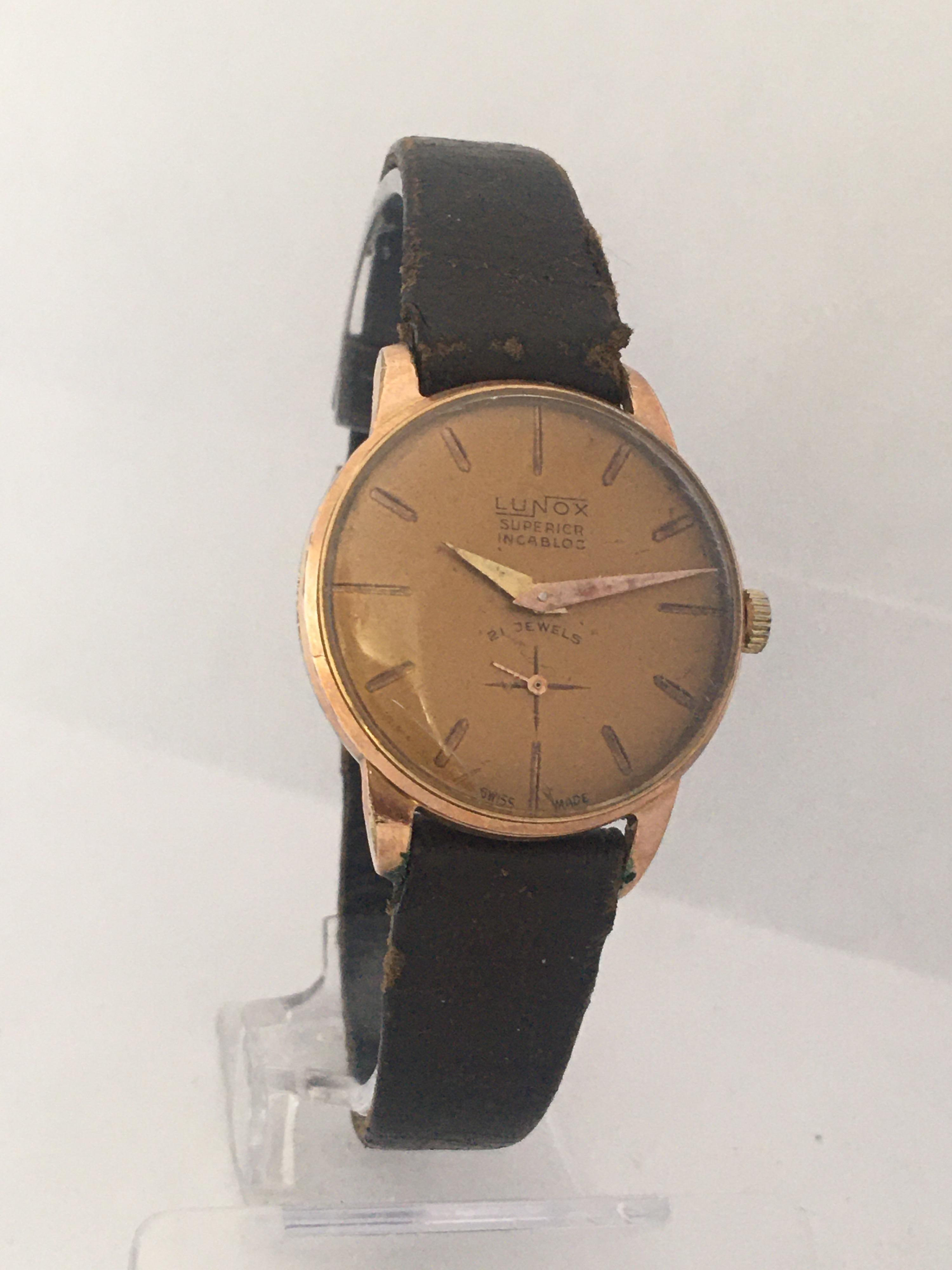 Vintage 1970s Gold-Plated Ladies Mechanical Watch  For Sale 7