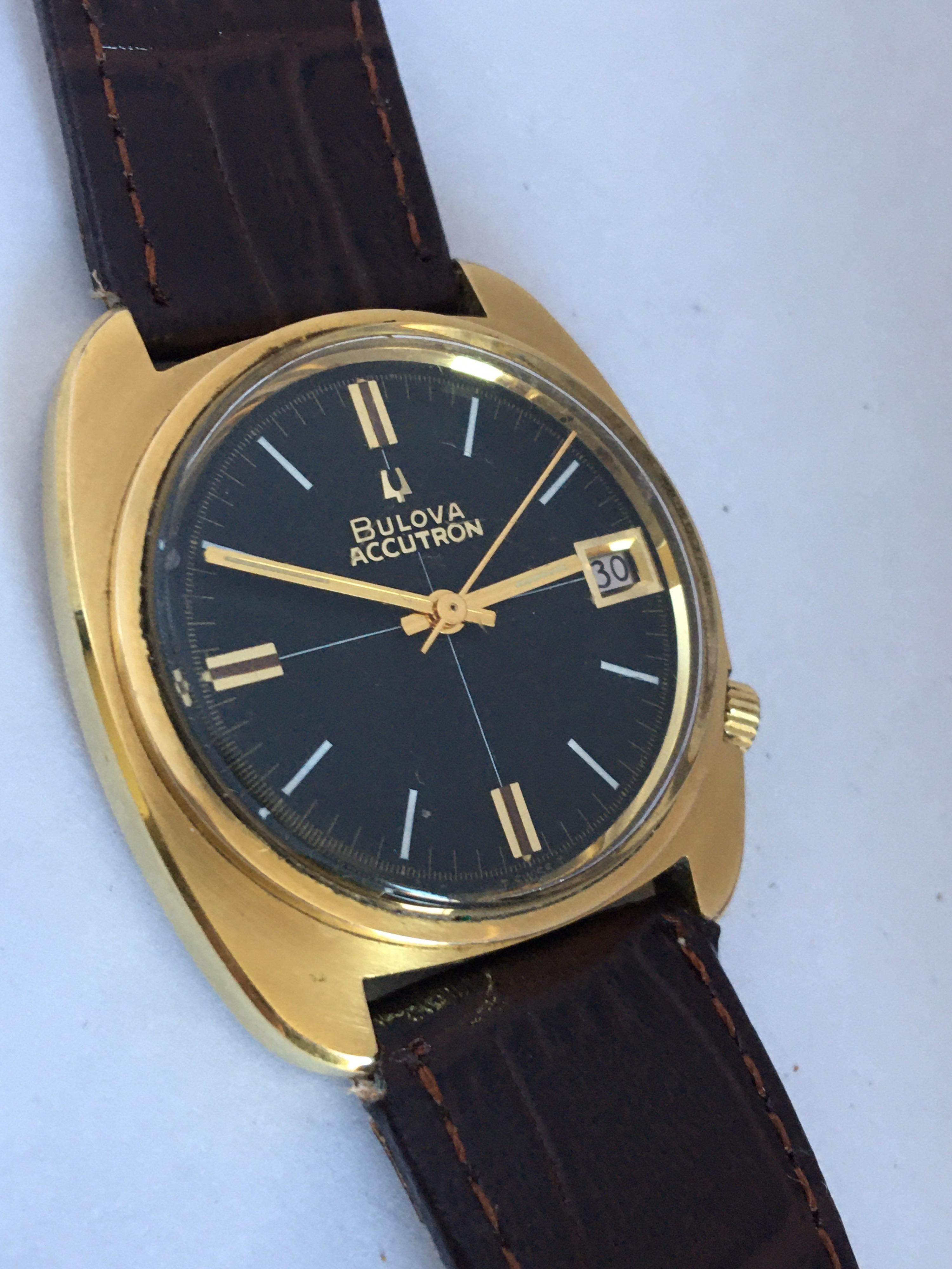 Vintage 1970s Gold-Plated Bulova Accutron Gent Watch 3