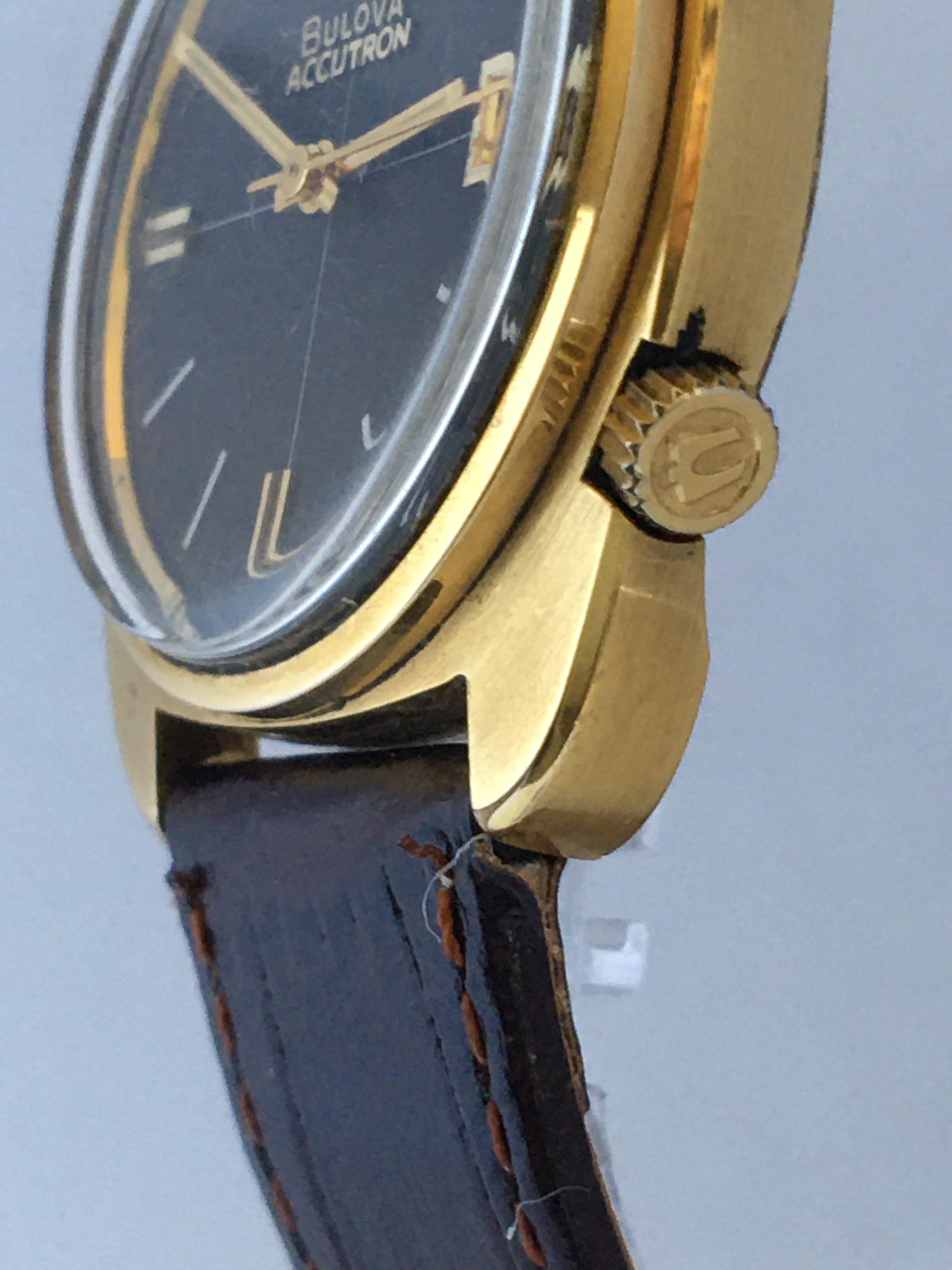 Vintage 1970s Gold-Plated Bulova Accutron Gent Watch 5