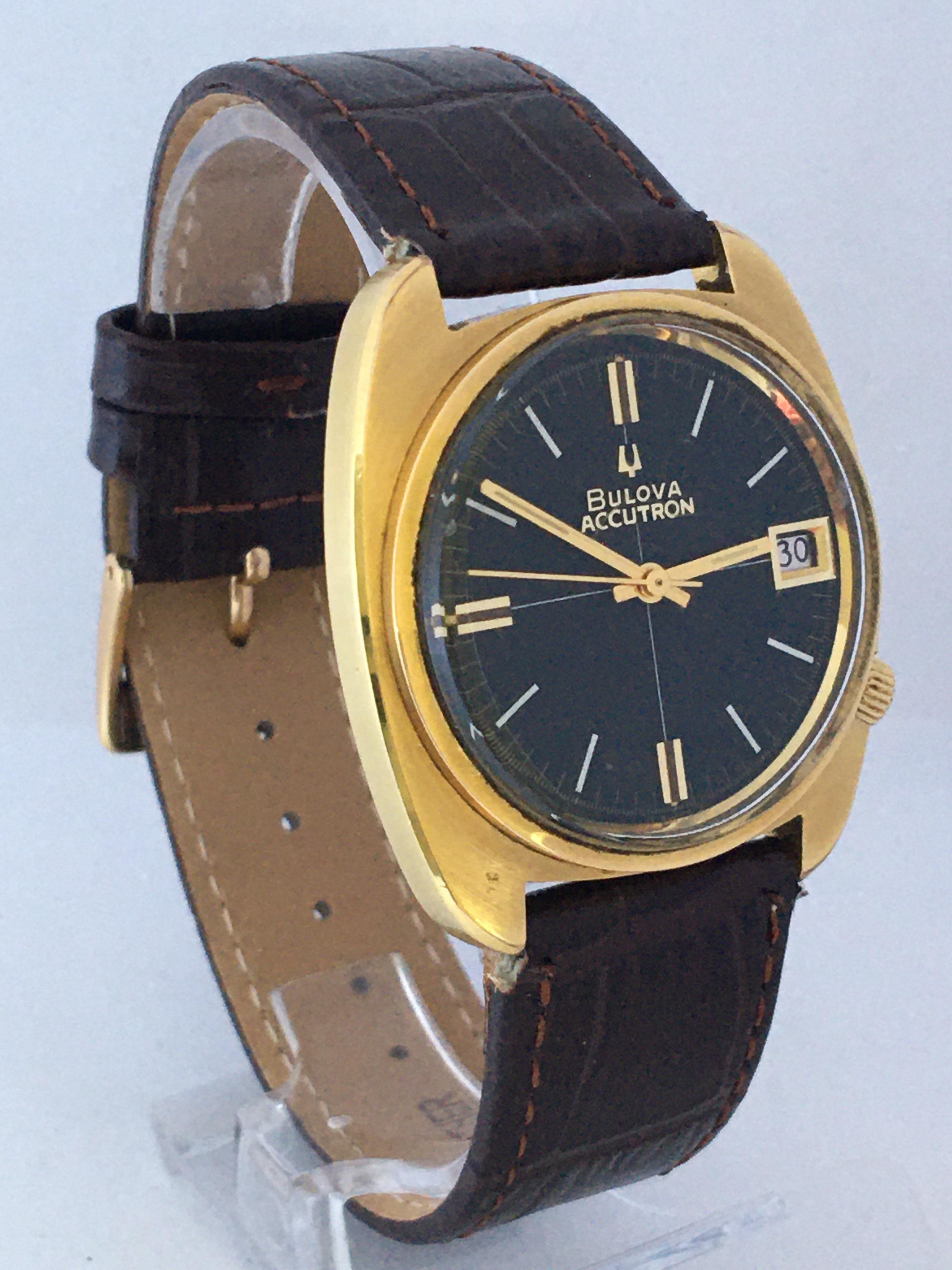 Vintage 1970s Gold-Plated Bulova Accutron Gent Watch 7