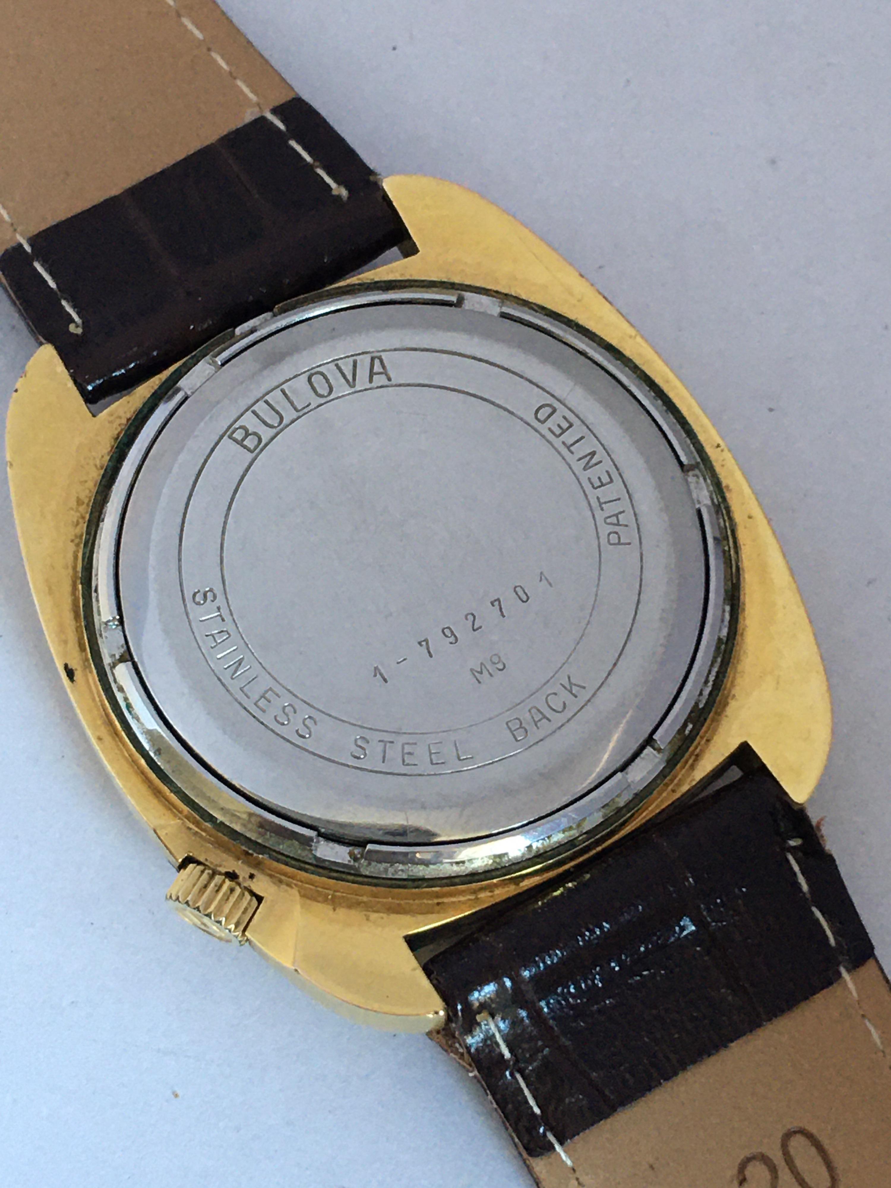Vintage 1970s Gold-Plated Bulova Accutron Gent Watch In Good Condition In Carlisle, GB
