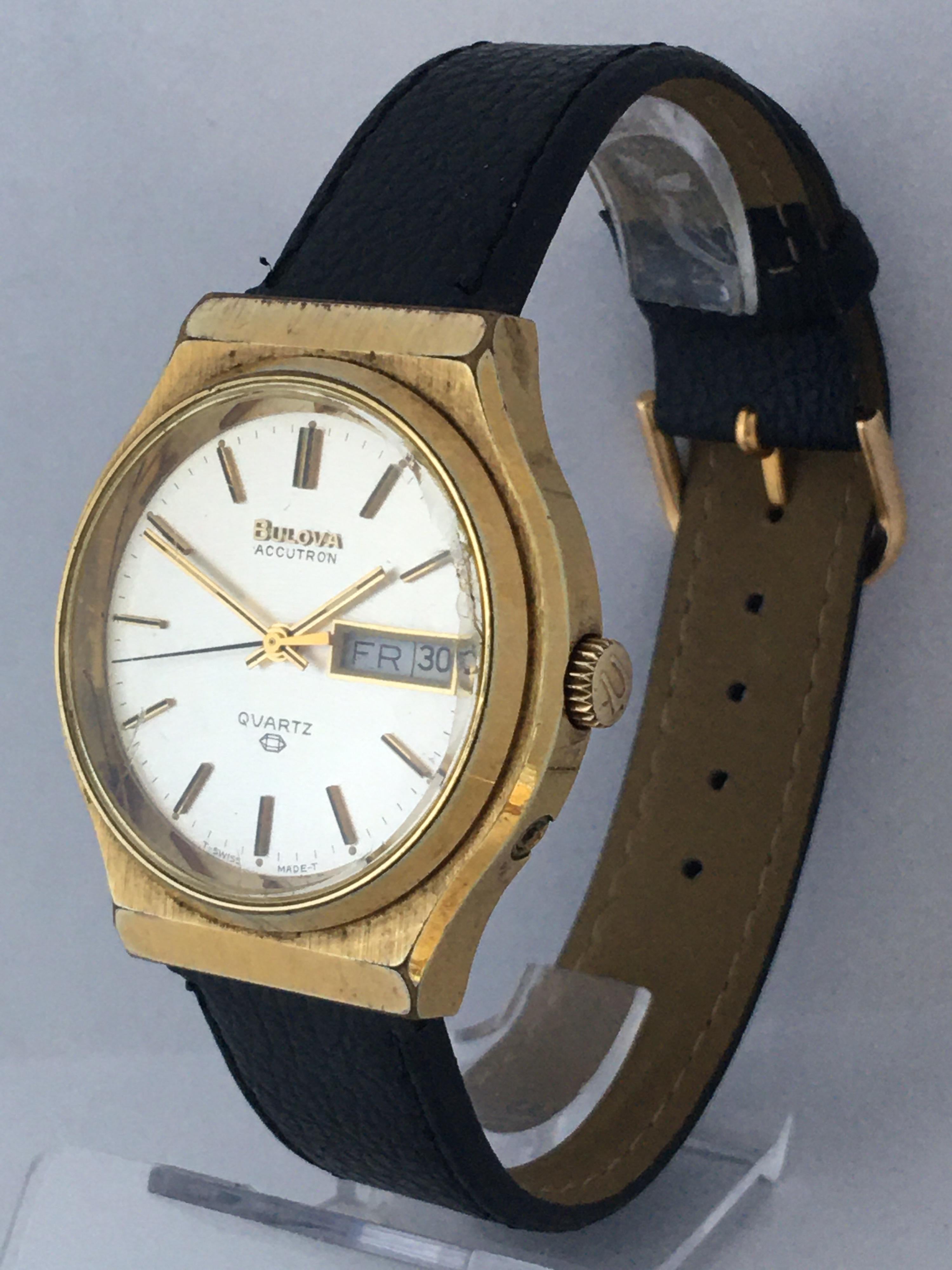 Vintage 1970s Gold-Plated Bulova Accutron Men's Watch For Sale 5