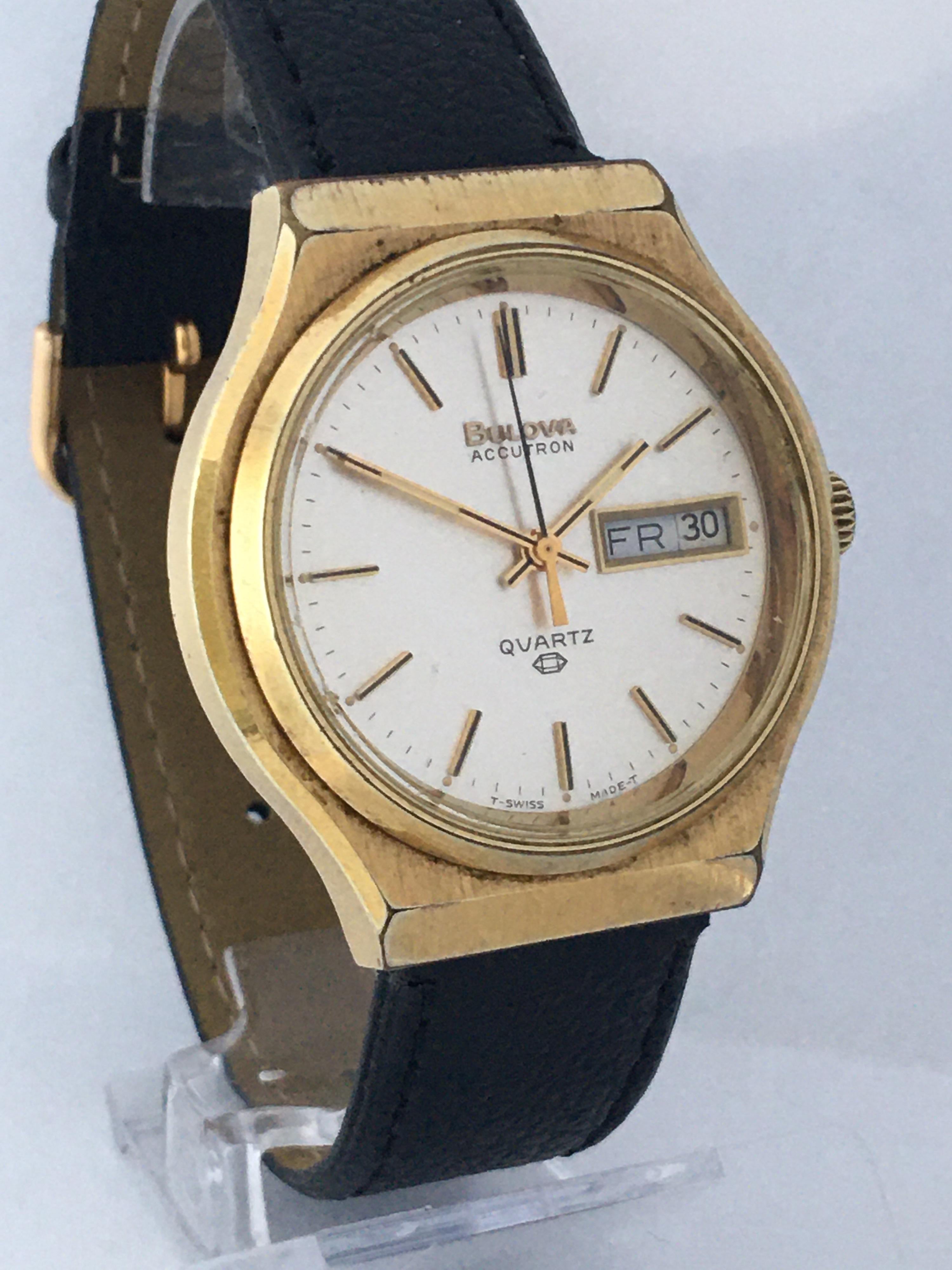 Vintage 1970s Gold-Plated Bulova Accutron Men's Watch For Sale 7