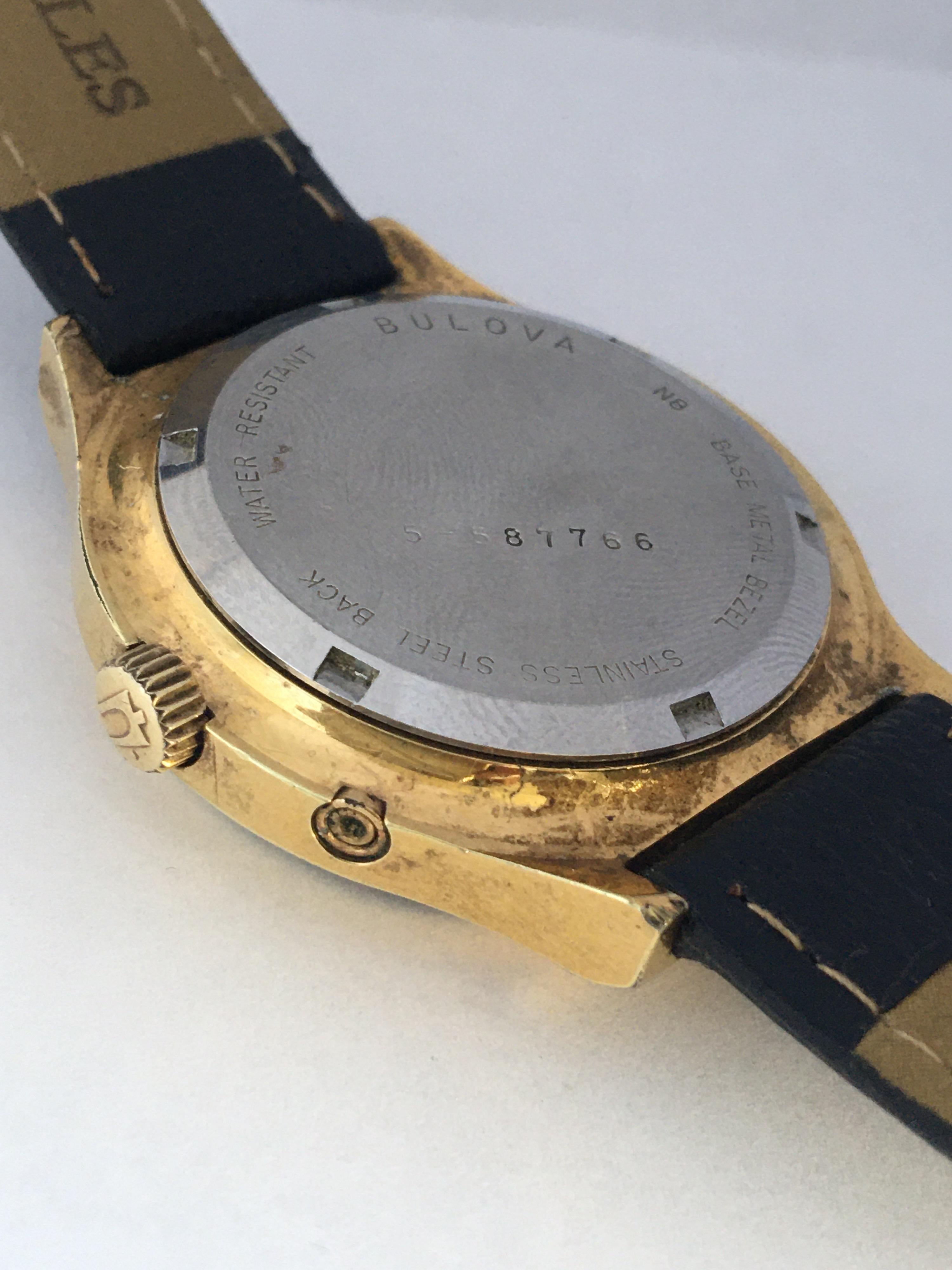 Vintage 1970s Gold-Plated Bulova Accutron Men's Watch In Fair Condition For Sale In Carlisle, GB