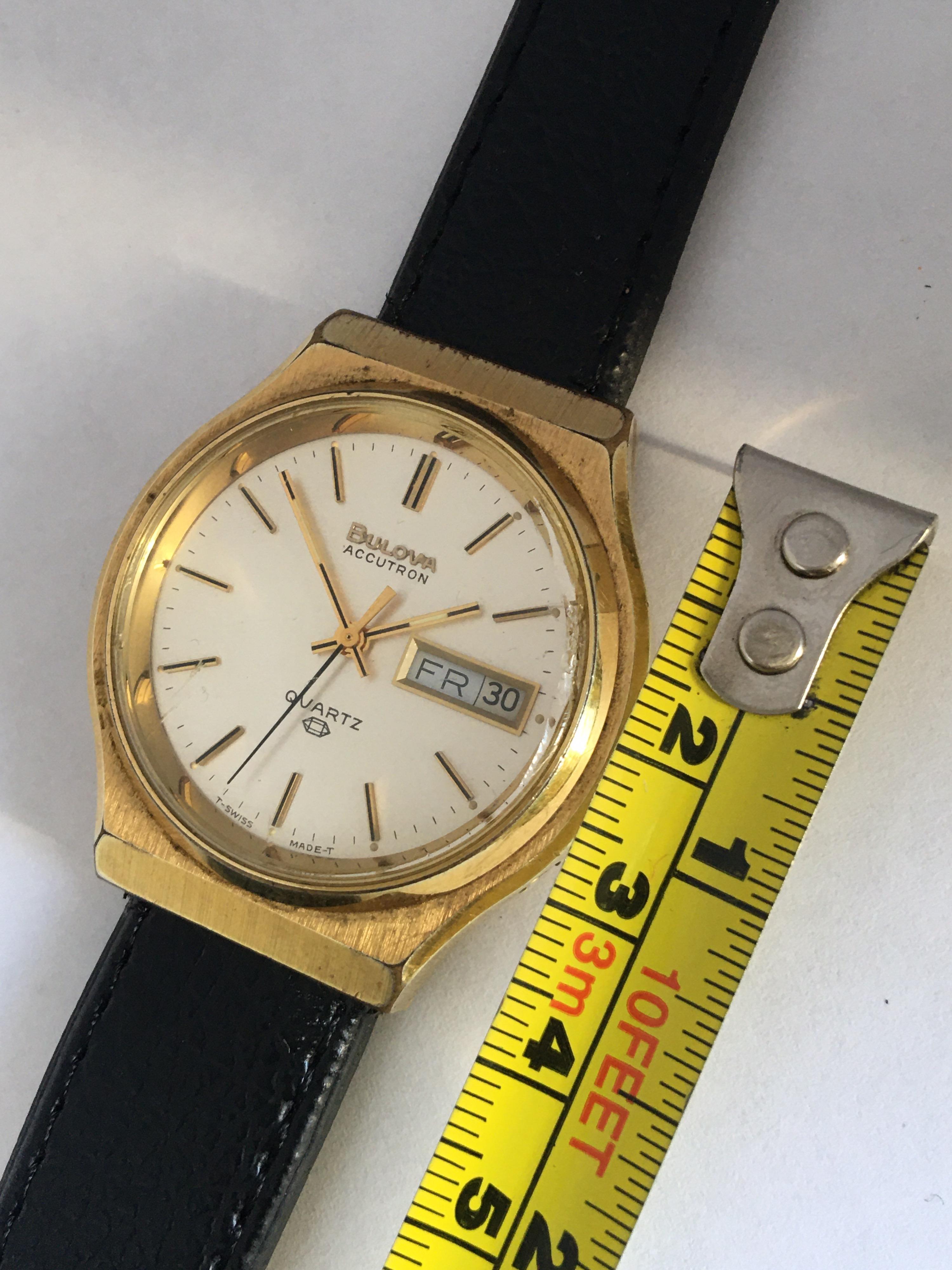 Vintage 1970s Gold-Plated Bulova Accutron Men's Watch For Sale 1