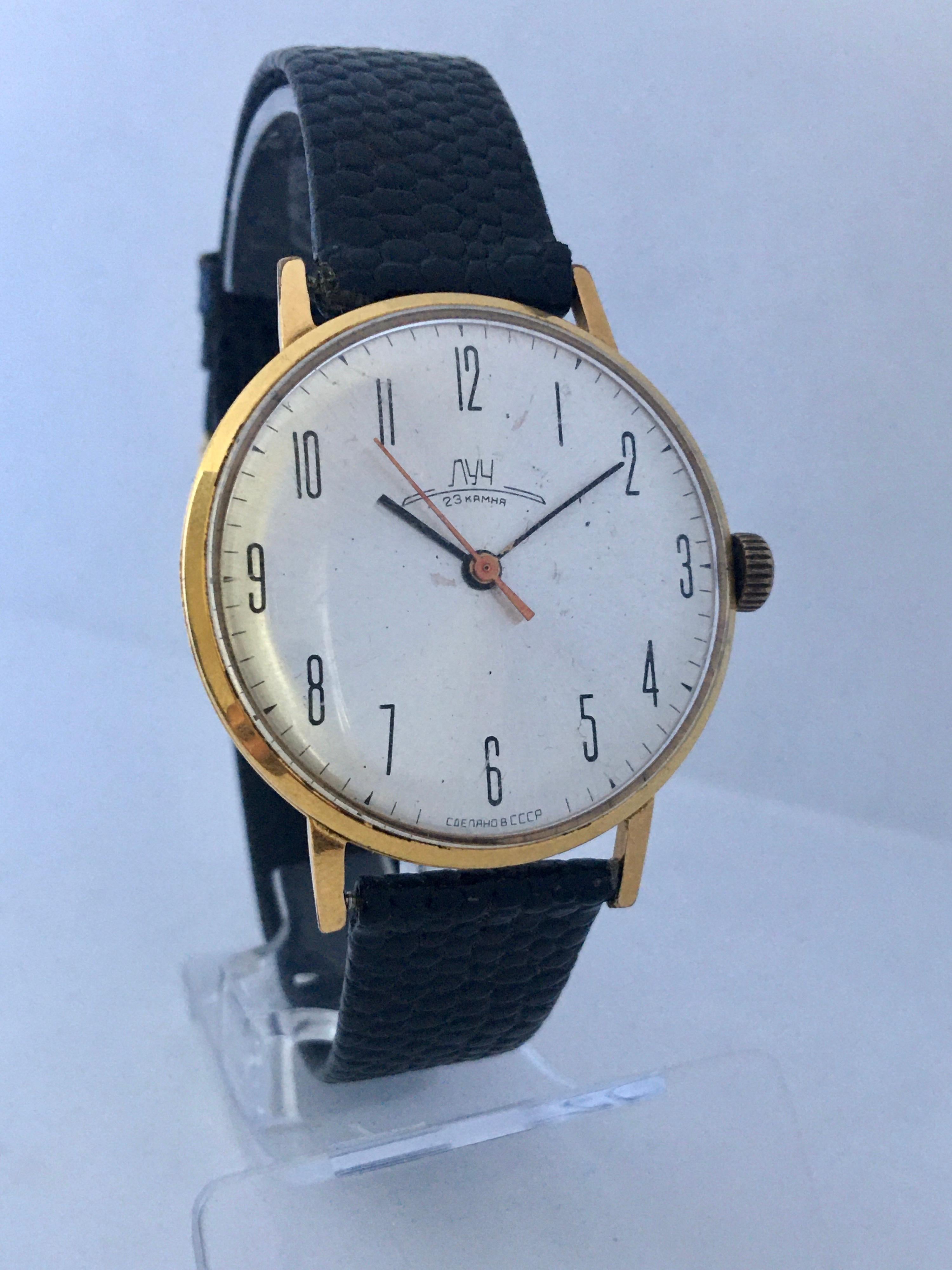 Vintage 1970s Gold-Plated Mechanical Watch For Sale 8