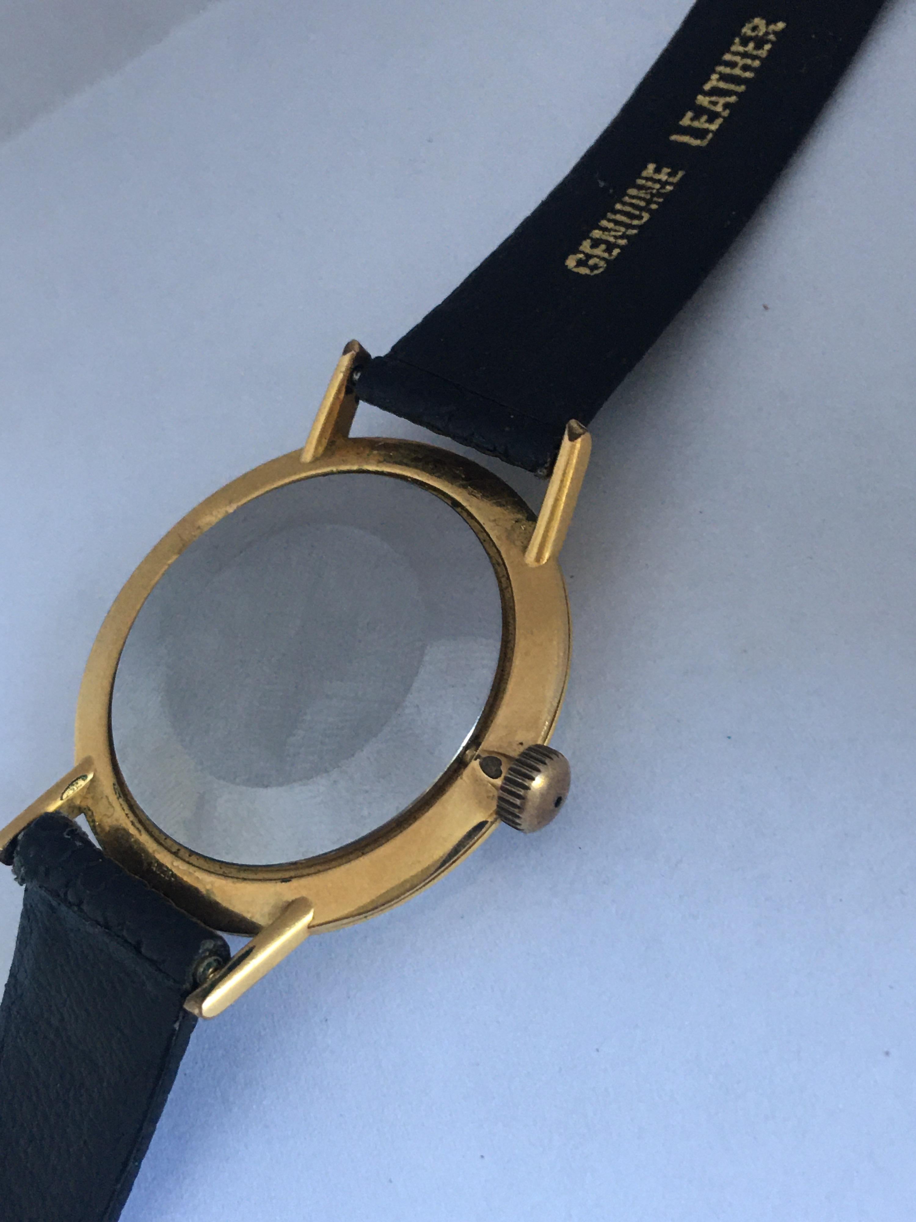 Vintage 1970s Gold-Plated Mechanical Watch For Sale 2