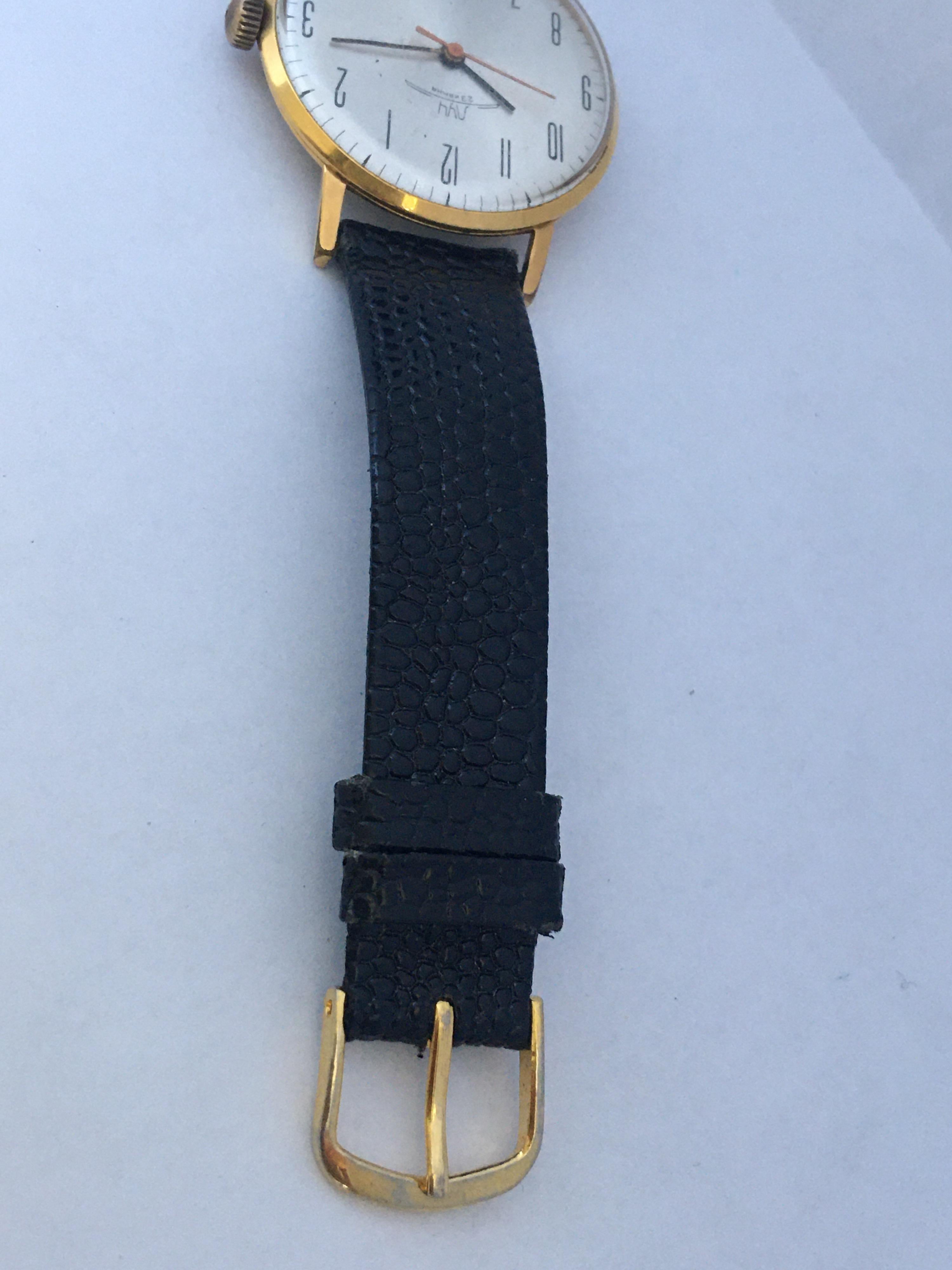 Vintage 1970s Gold-Plated Mechanical Watch For Sale 3